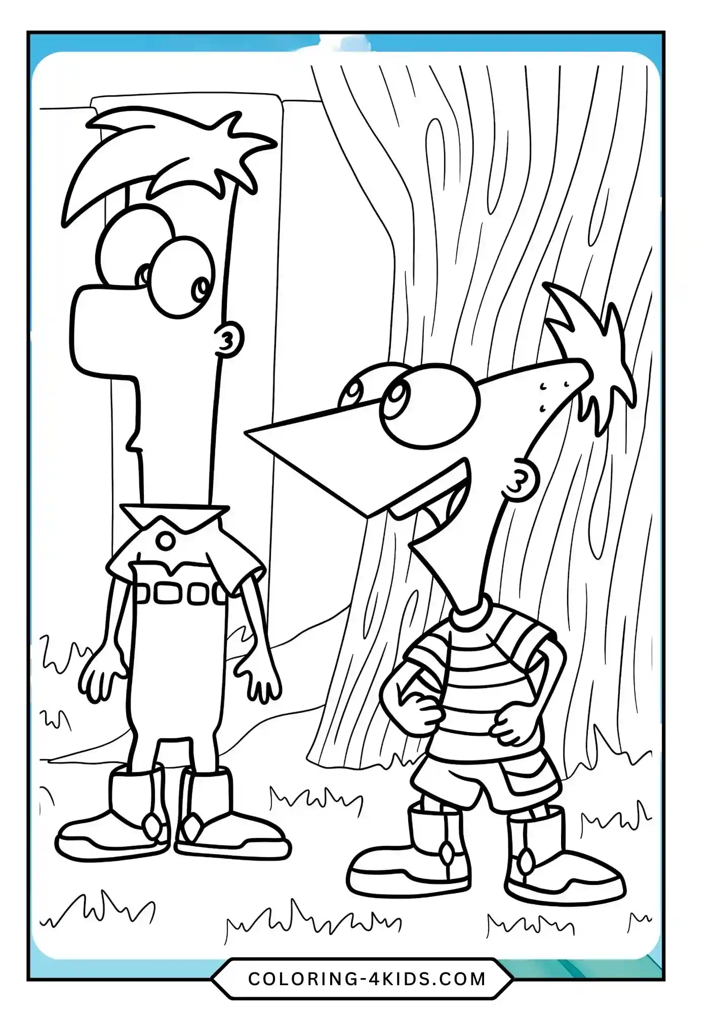Free Phineas Ferb Coloring Pages coloring page for kids