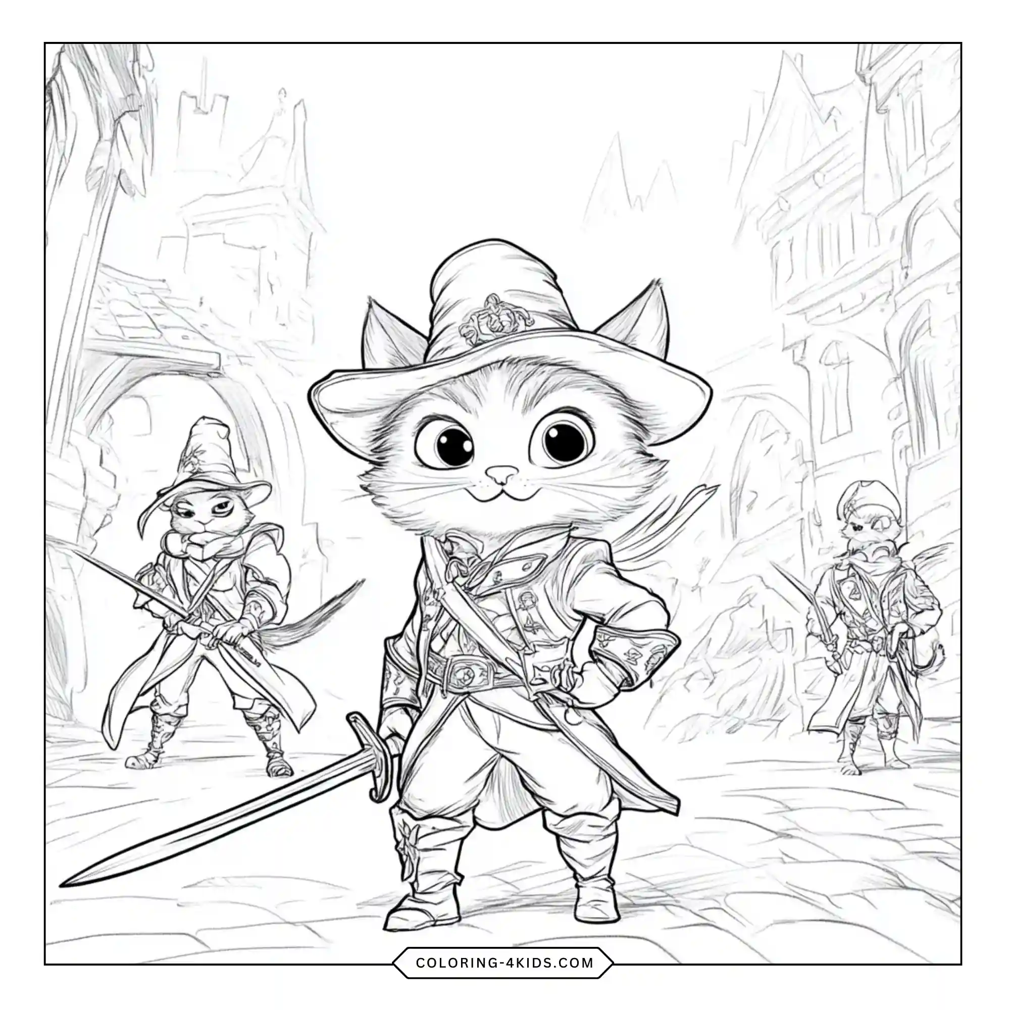 Printable Puss In Boots Coloring Pages coloring page for kids