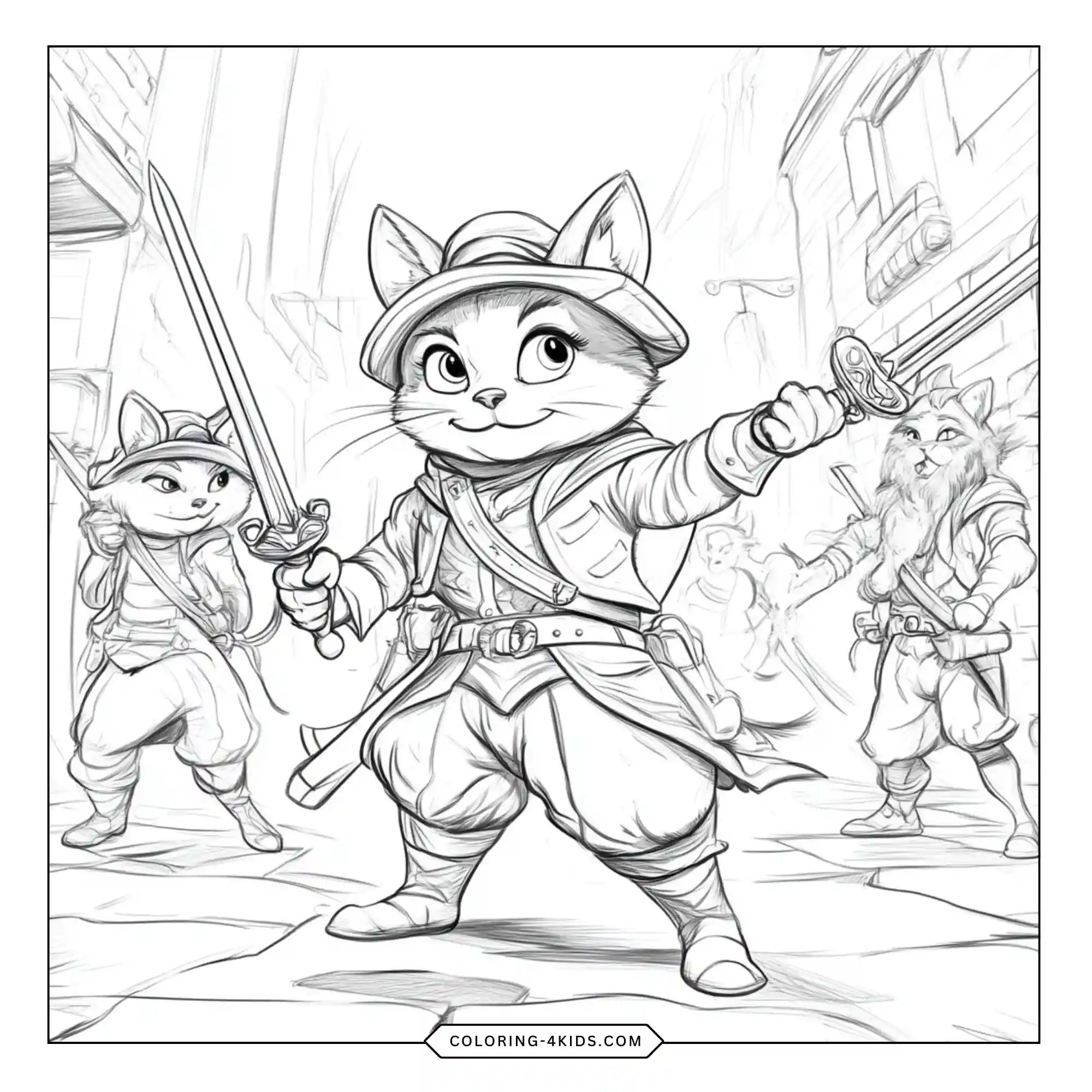 Free Puss In Boots Coloring Pages coloring page for kids