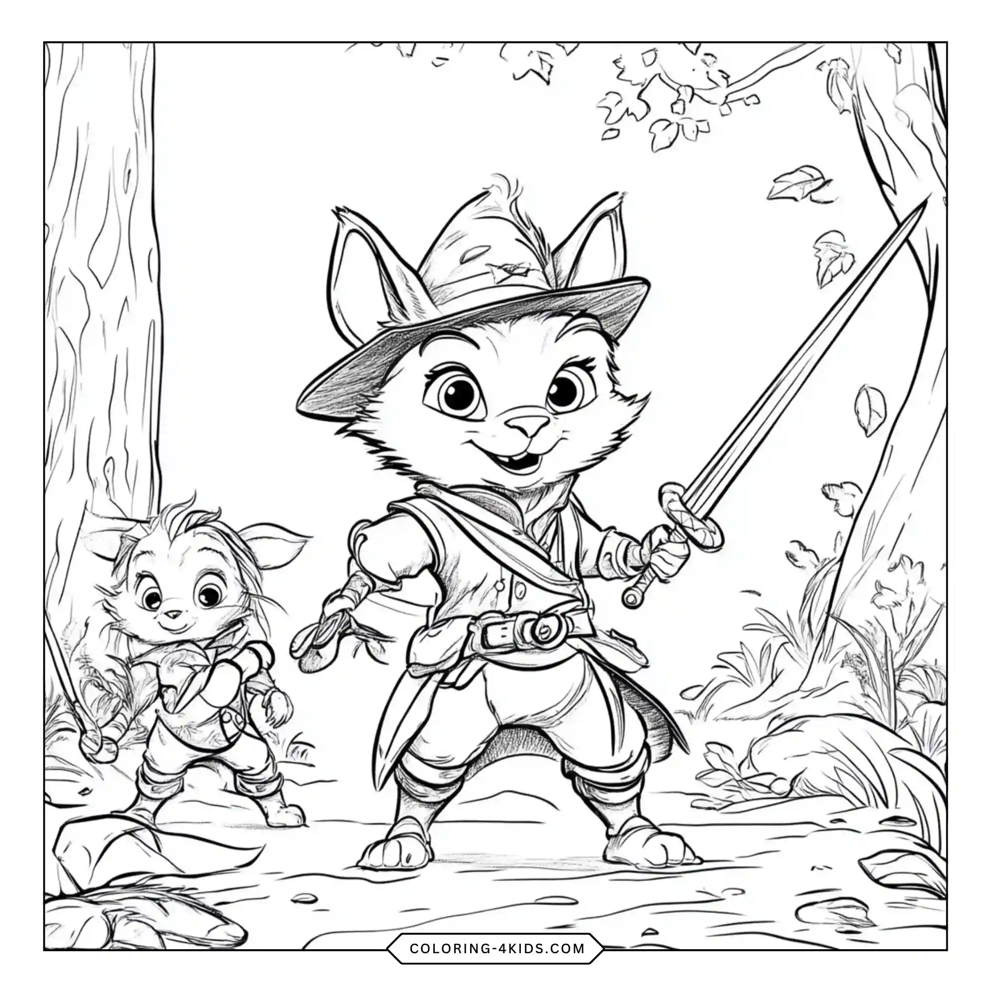 Printable Puss In Boots Coloring Pages coloring page for kids