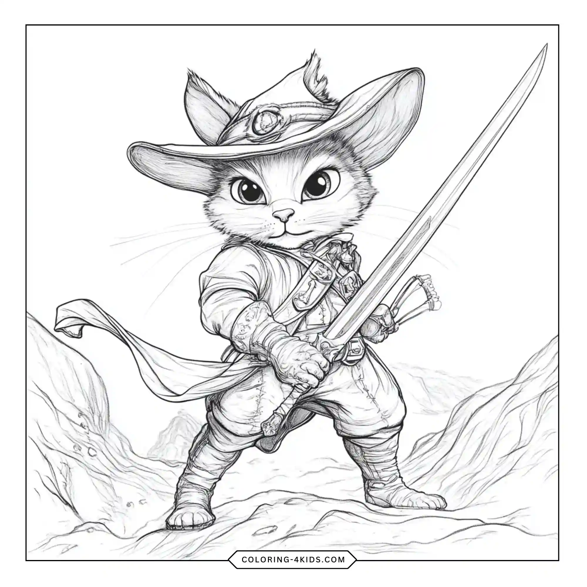 Free Puss In Boots Coloring Pages coloring page for kids