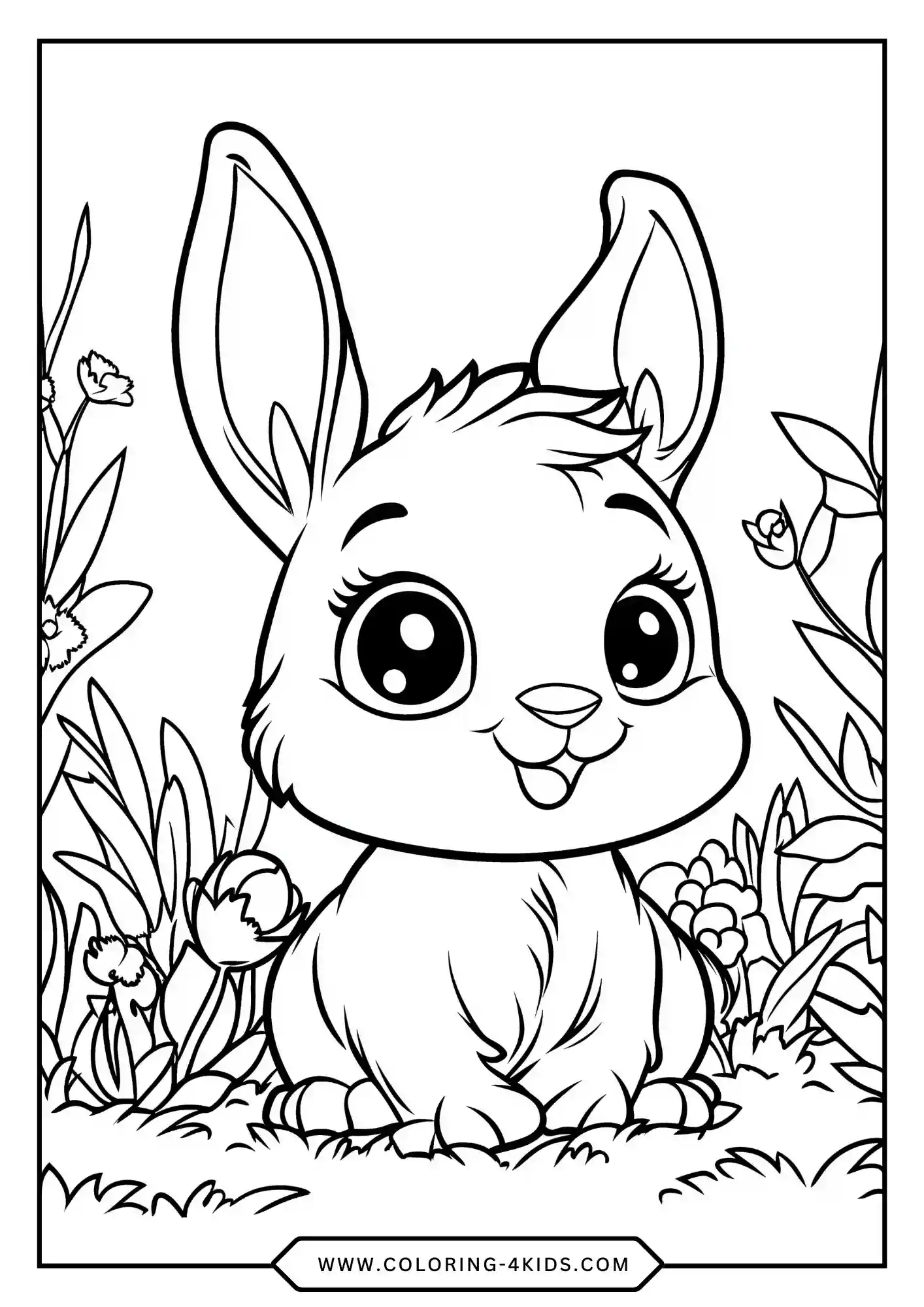 Printable Rabbit Coloring Pages coloring page for kids