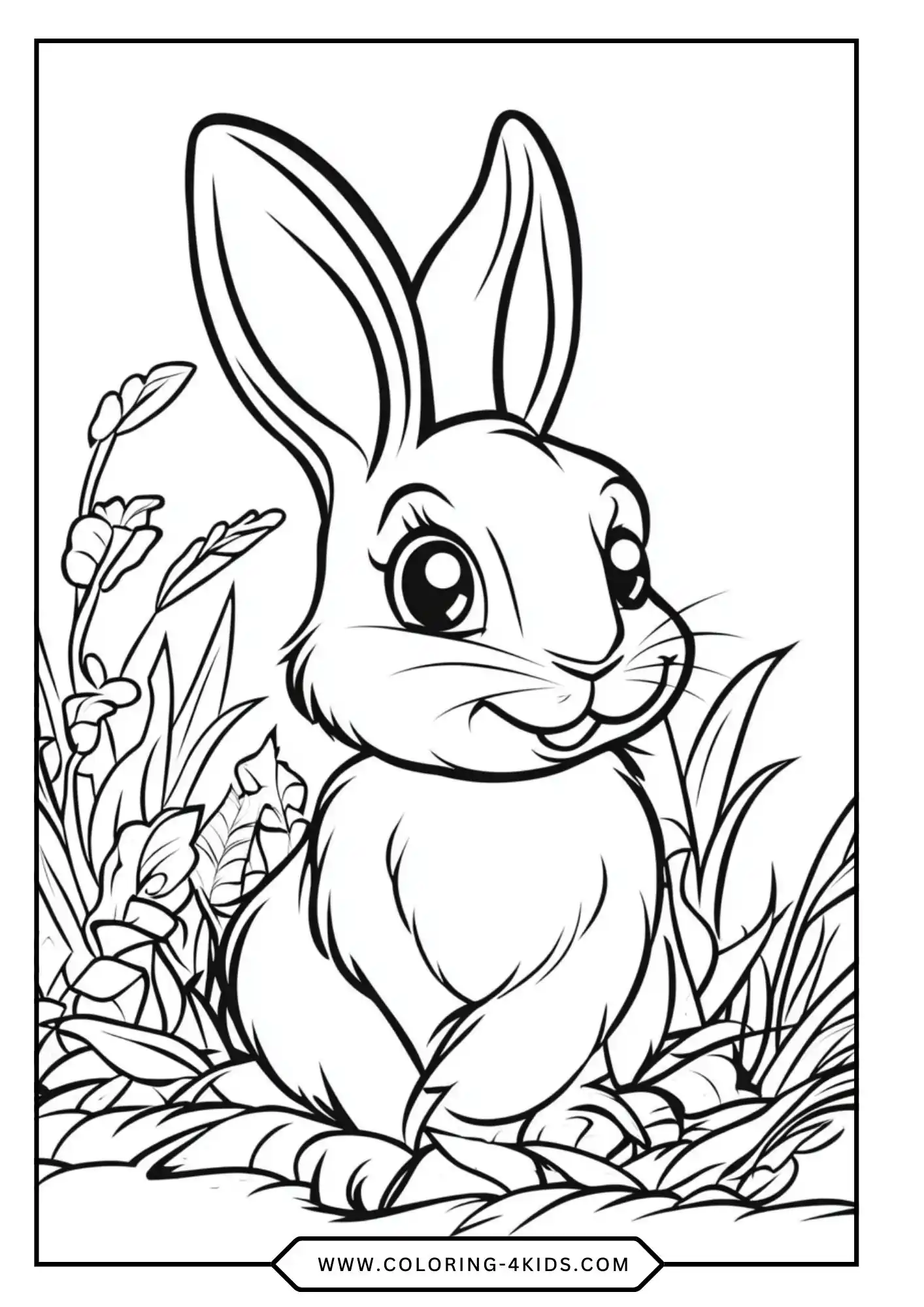 Printable Rabbit Coloring Pages coloring page for kids
