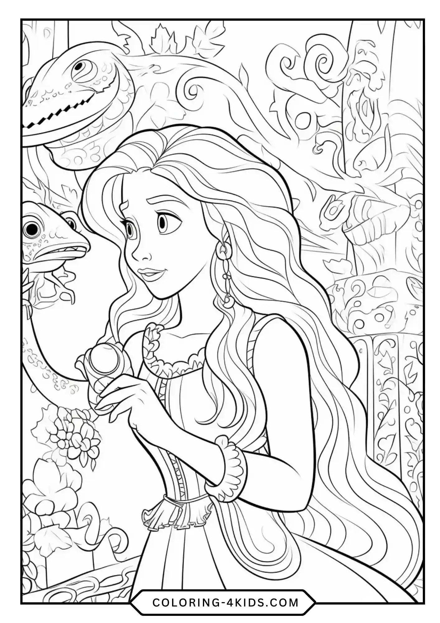 Printable Rapunzel Coloring Pages coloring page for kids
