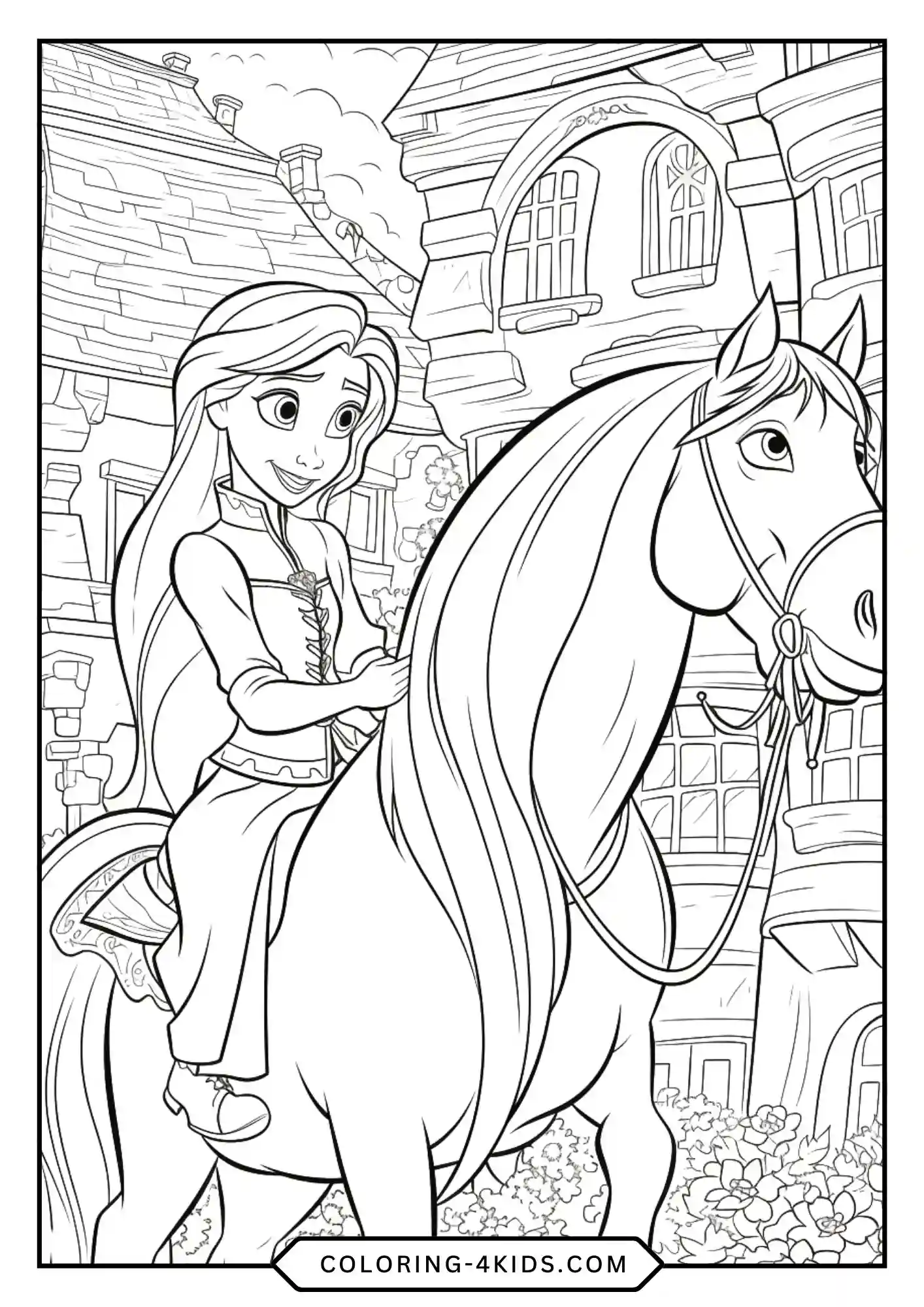 Free Rapunzel Coloring Pages coloring page for kids