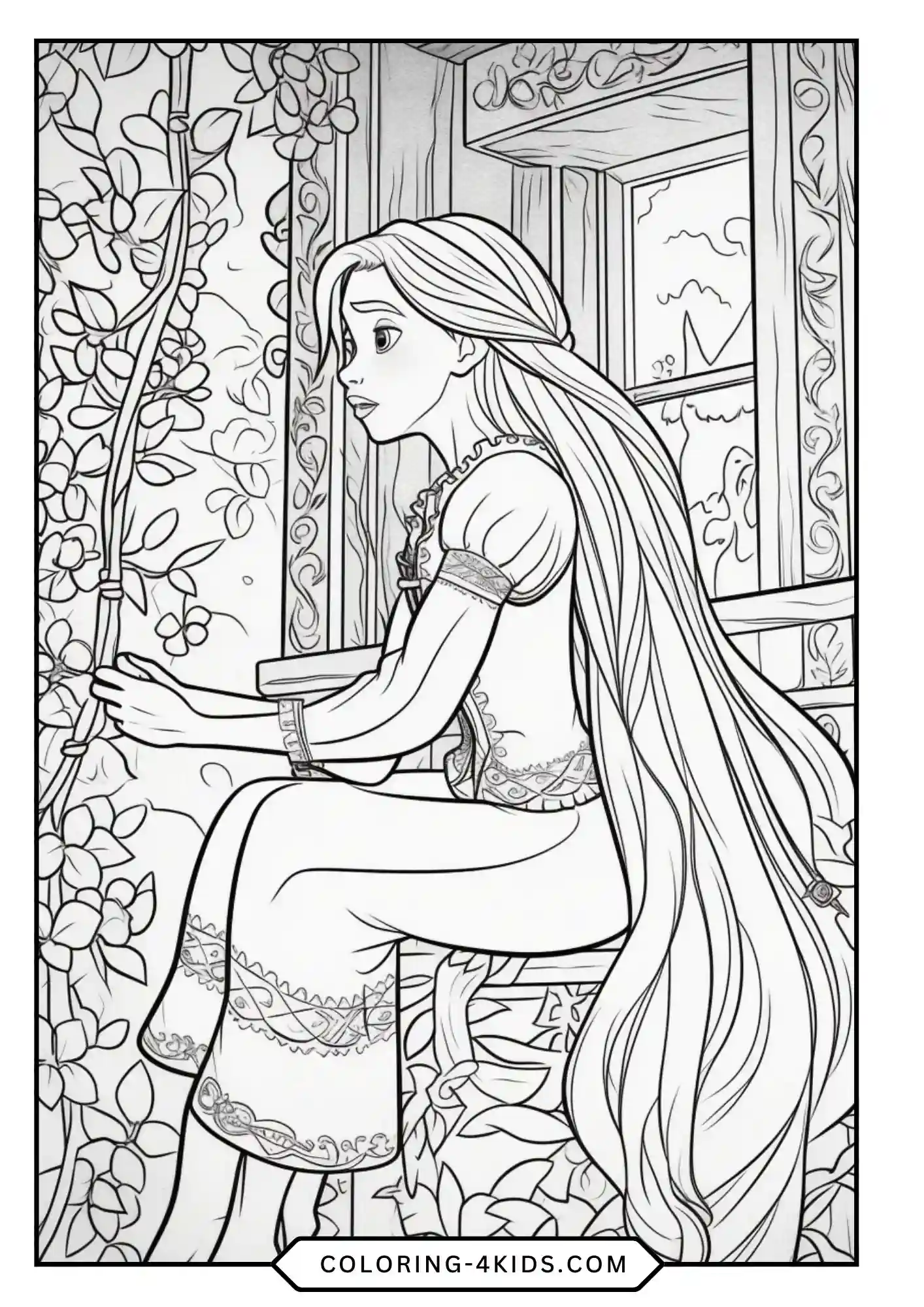 Printable Rapunzel Coloring Pages coloring page for kids