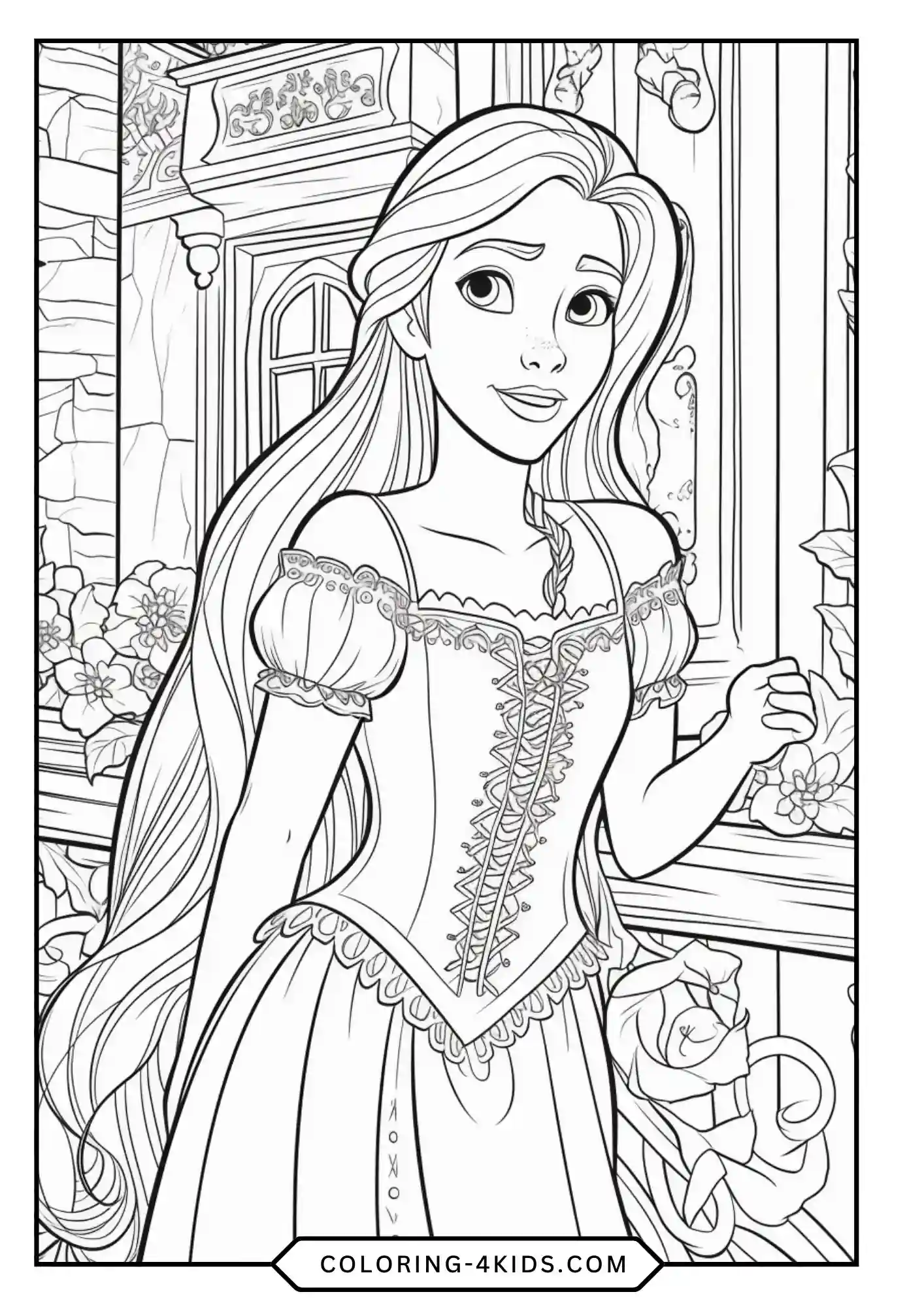 Free Rapunzel Coloring Pages coloring page for kids