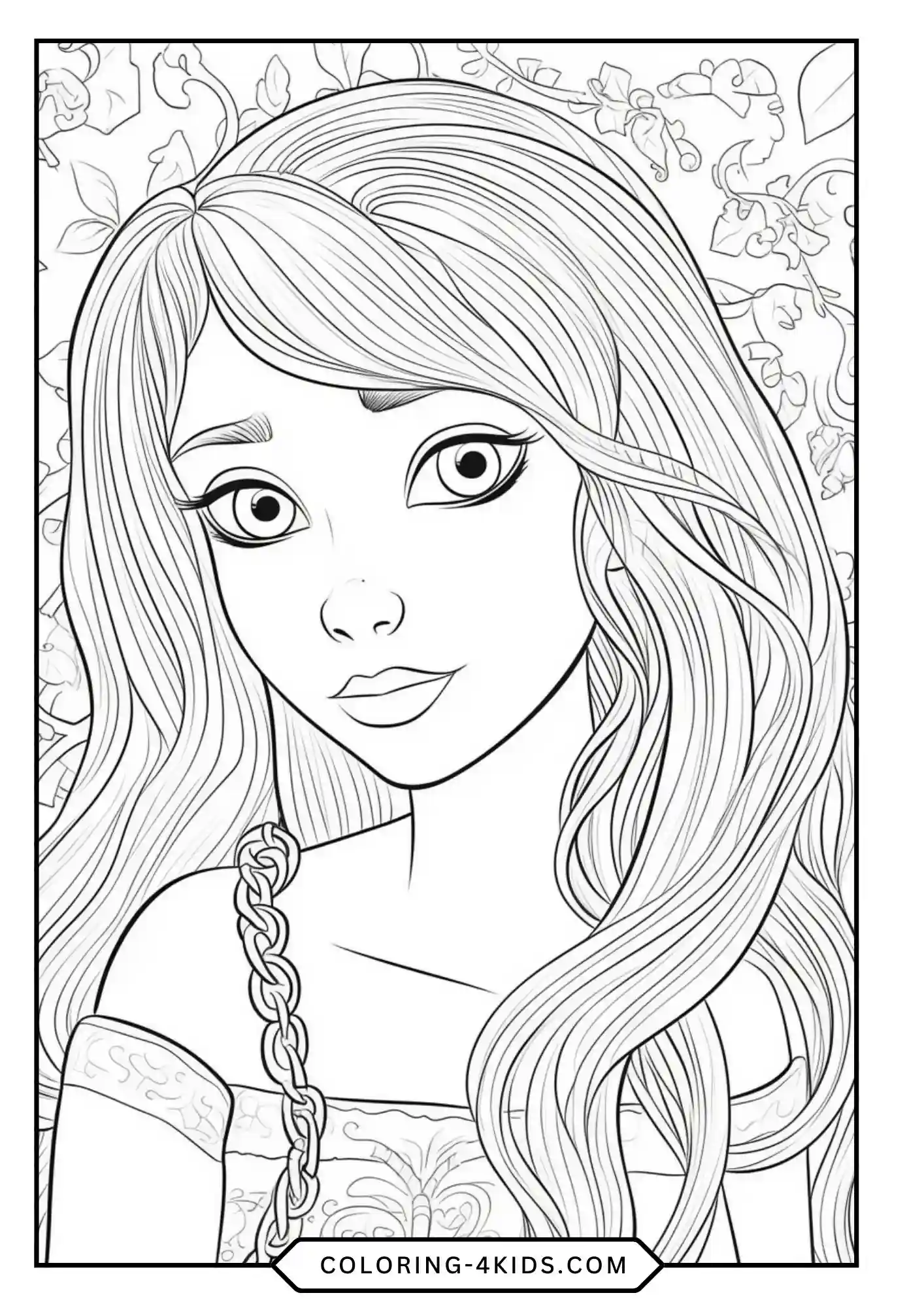 Printable Rapunzel Coloring Pages coloring page for kids