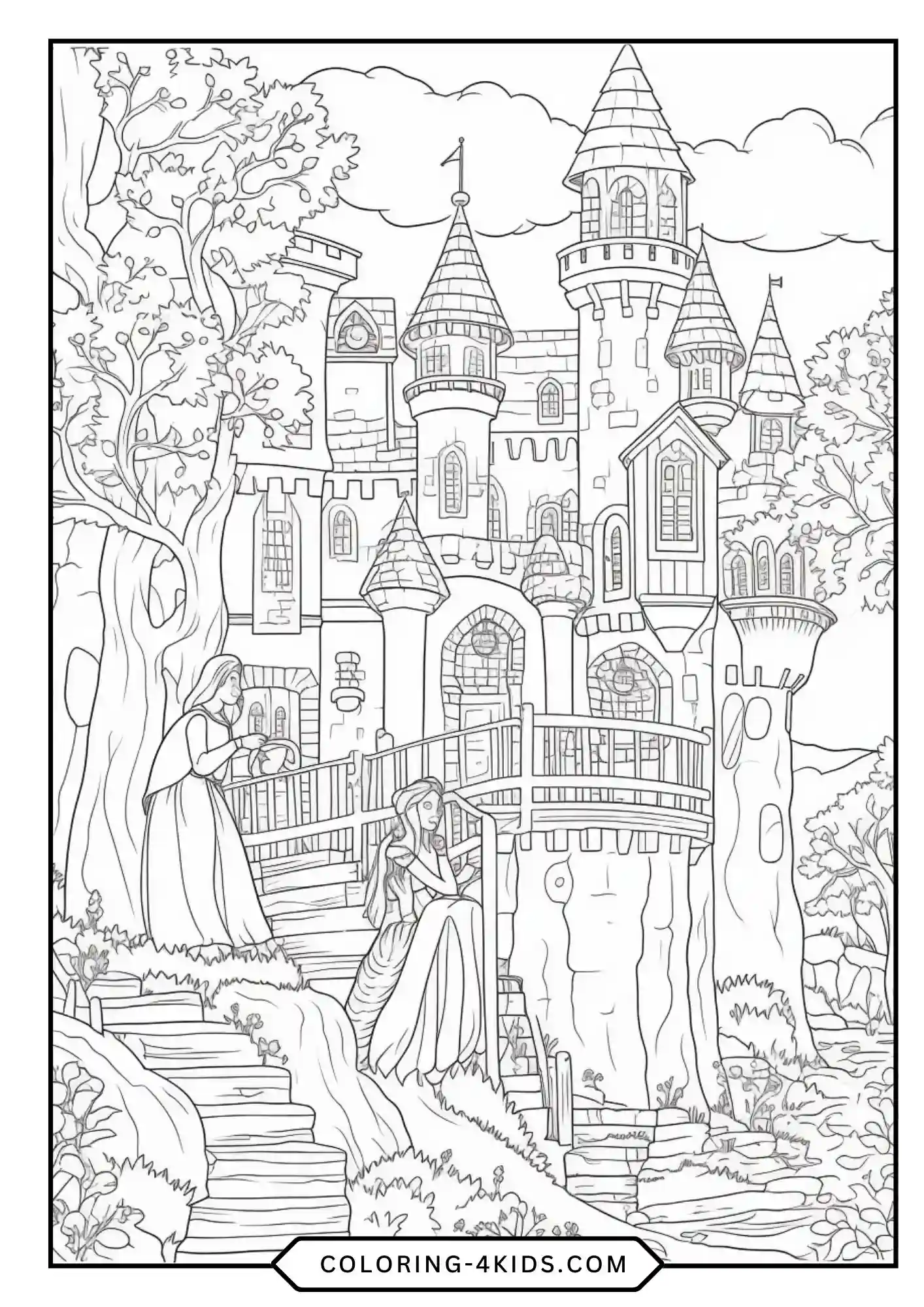 Free Rapunzel Coloring Pages coloring page for kids