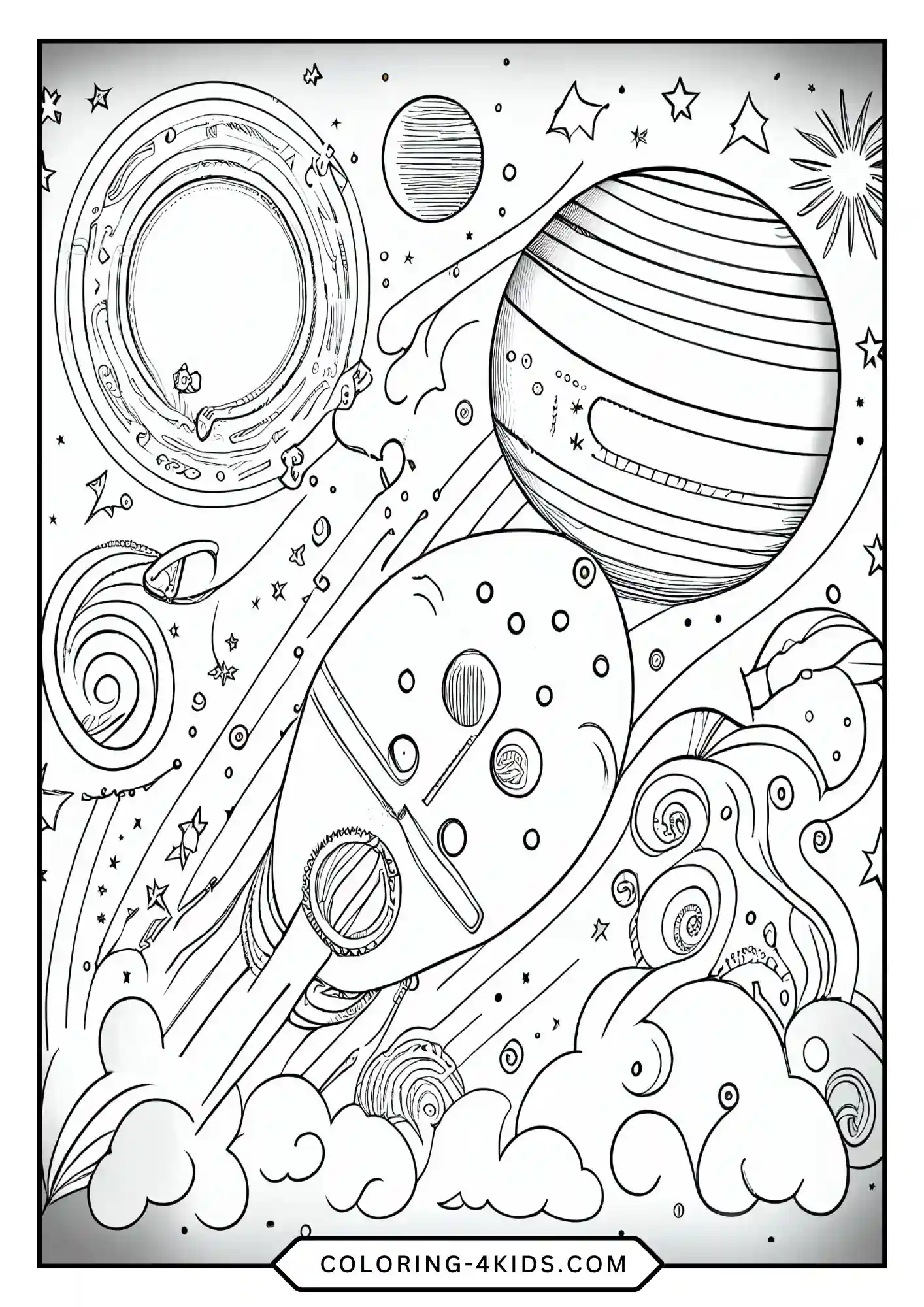 Rocket Ship Coloring Pages coloring page for kids