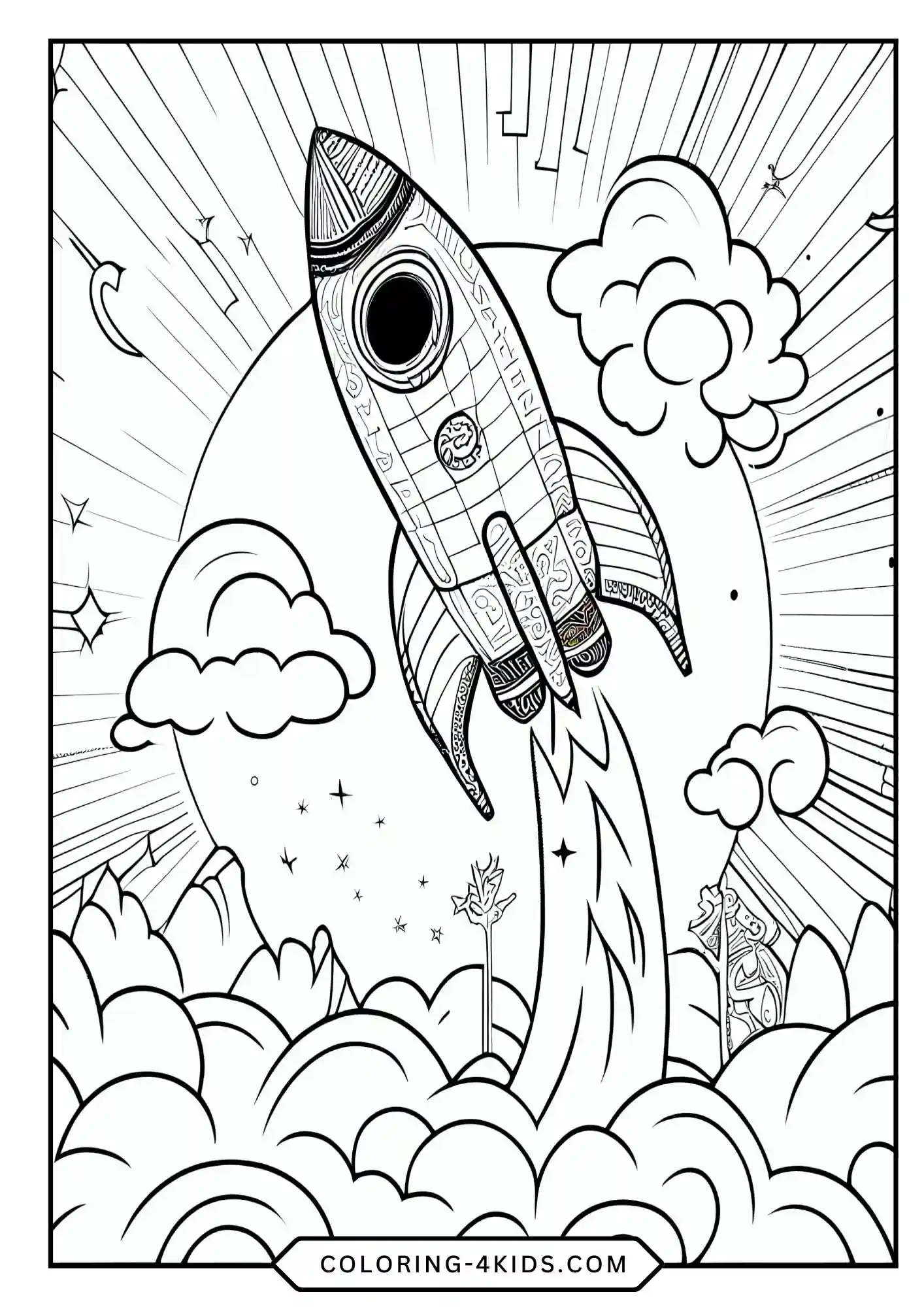 Printable Rocket Ship Coloring Pages coloring page for kids