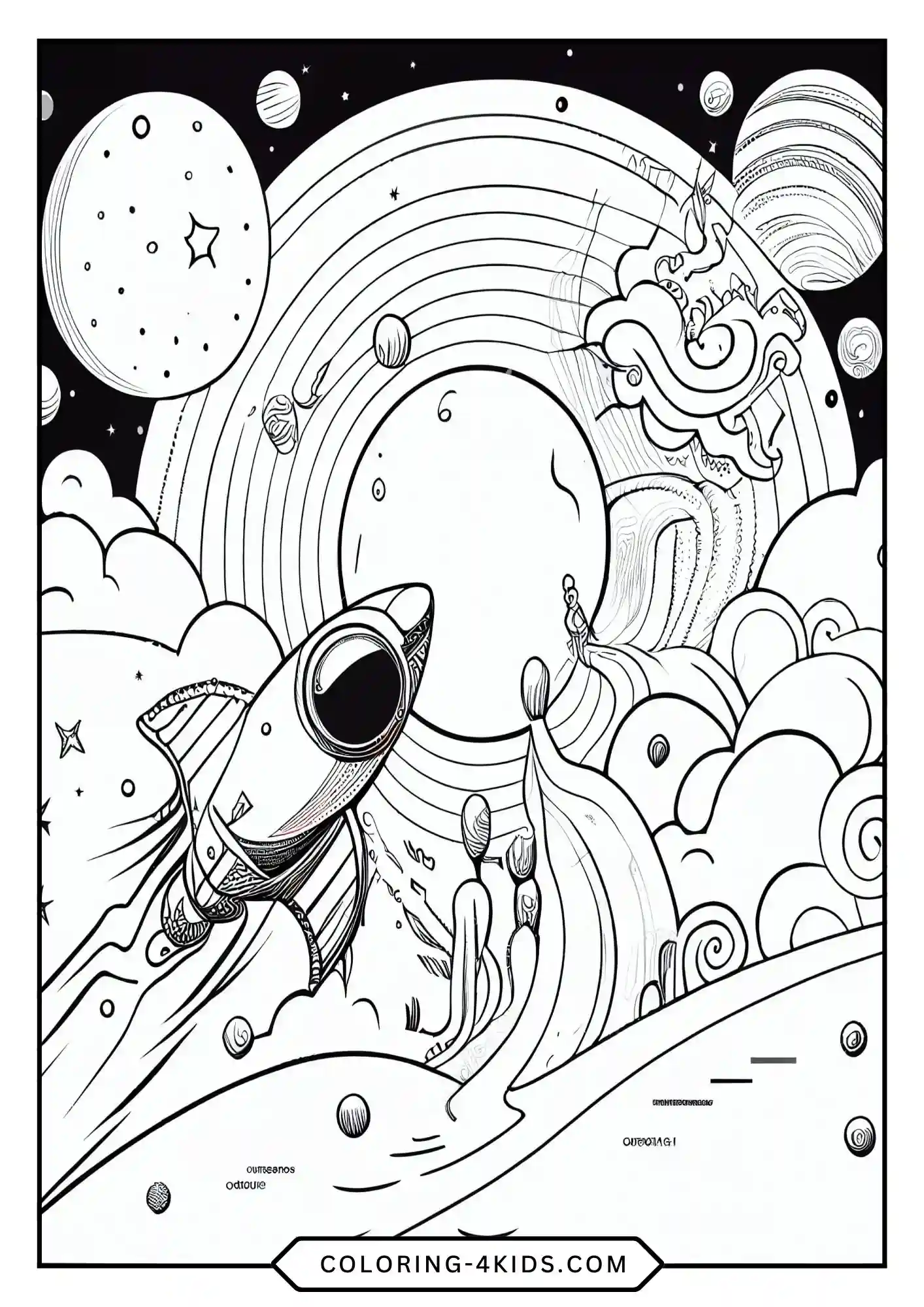 Printable Rocket Ship Coloring Pages coloring page for kids