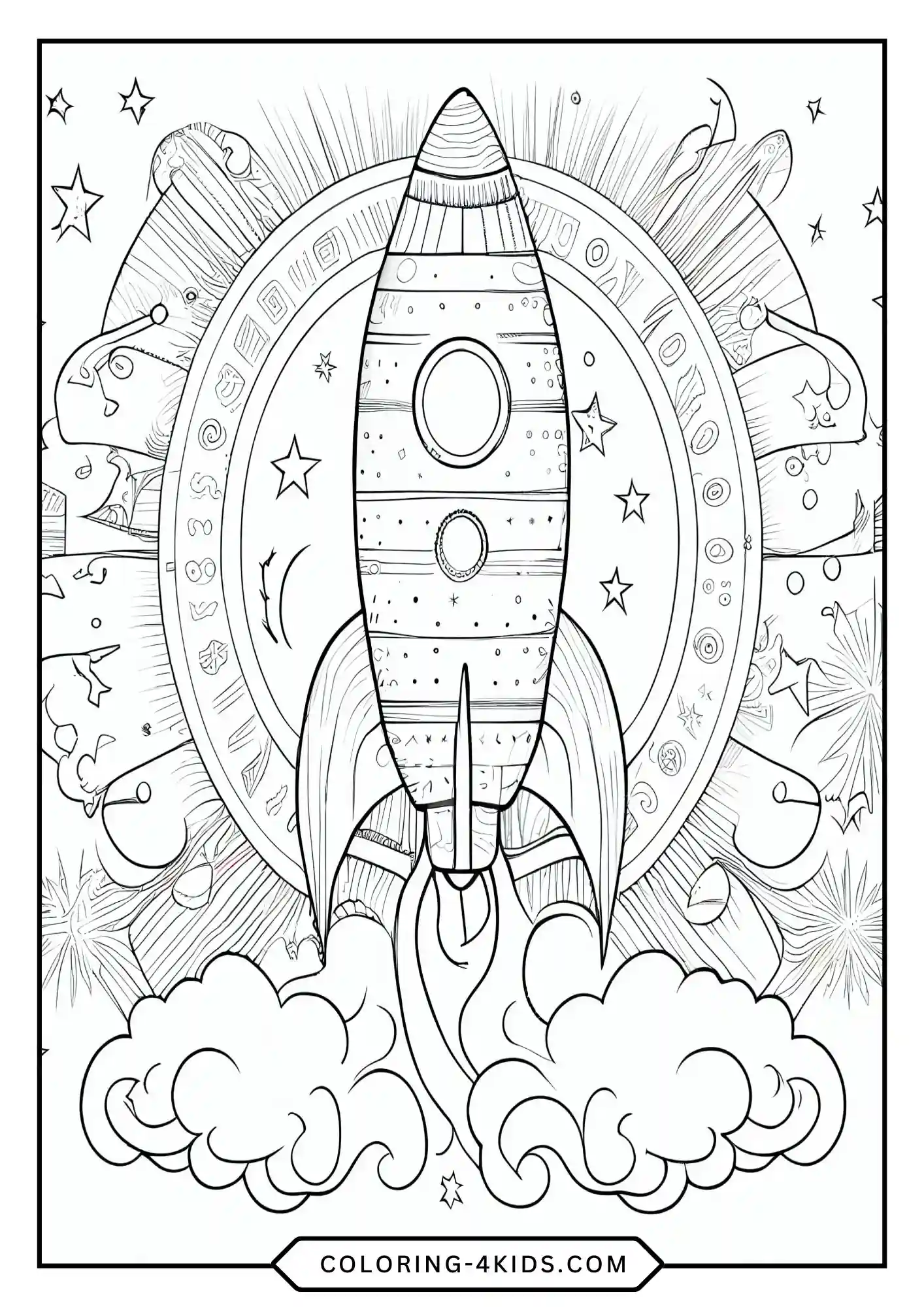 Printable Rocket Ship Coloring Pages coloring page for kids