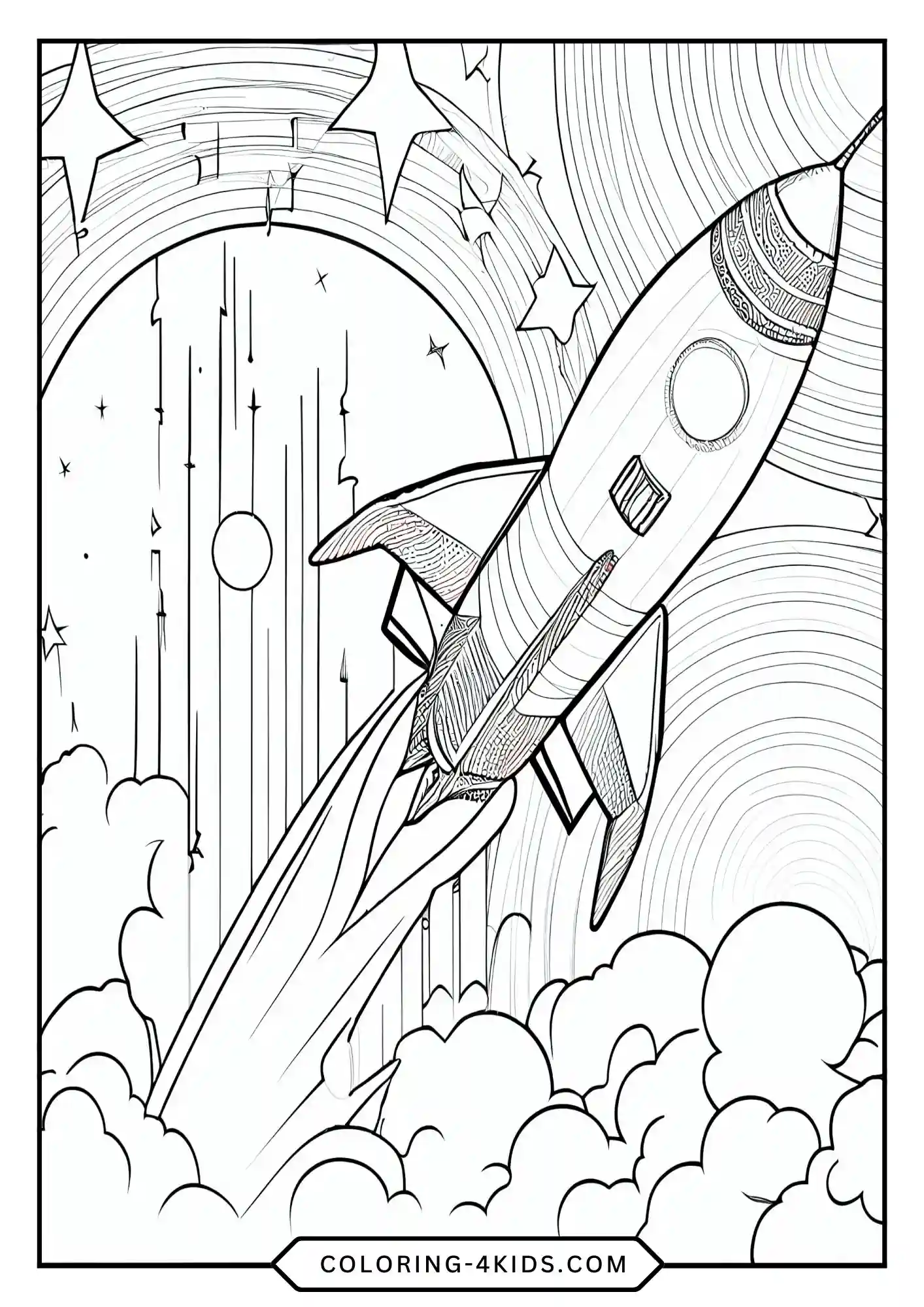 Printable Rocket Ship Coloring Pages coloring page for kids
