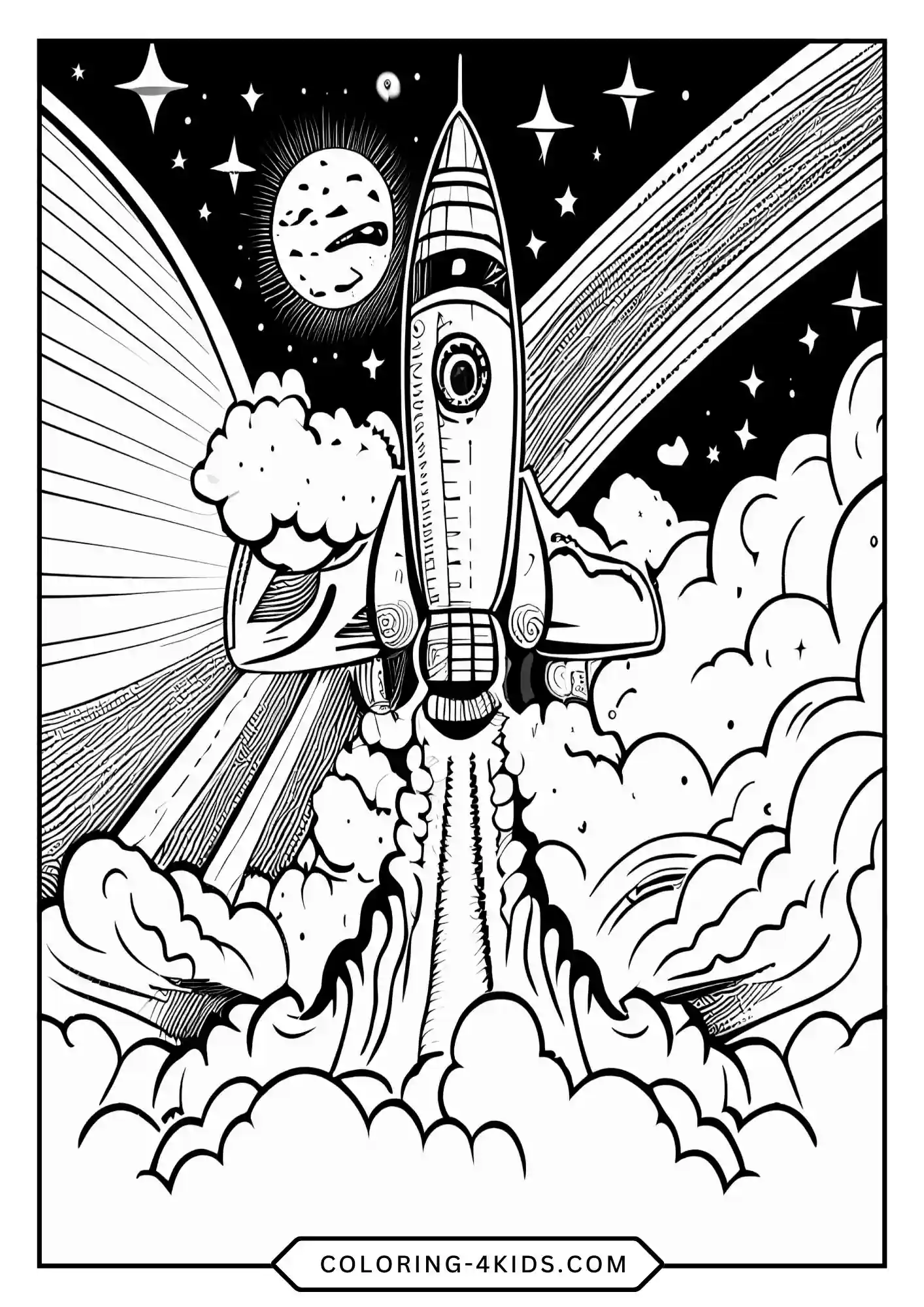 Rocket Ship Coloring Pages coloring page for kids