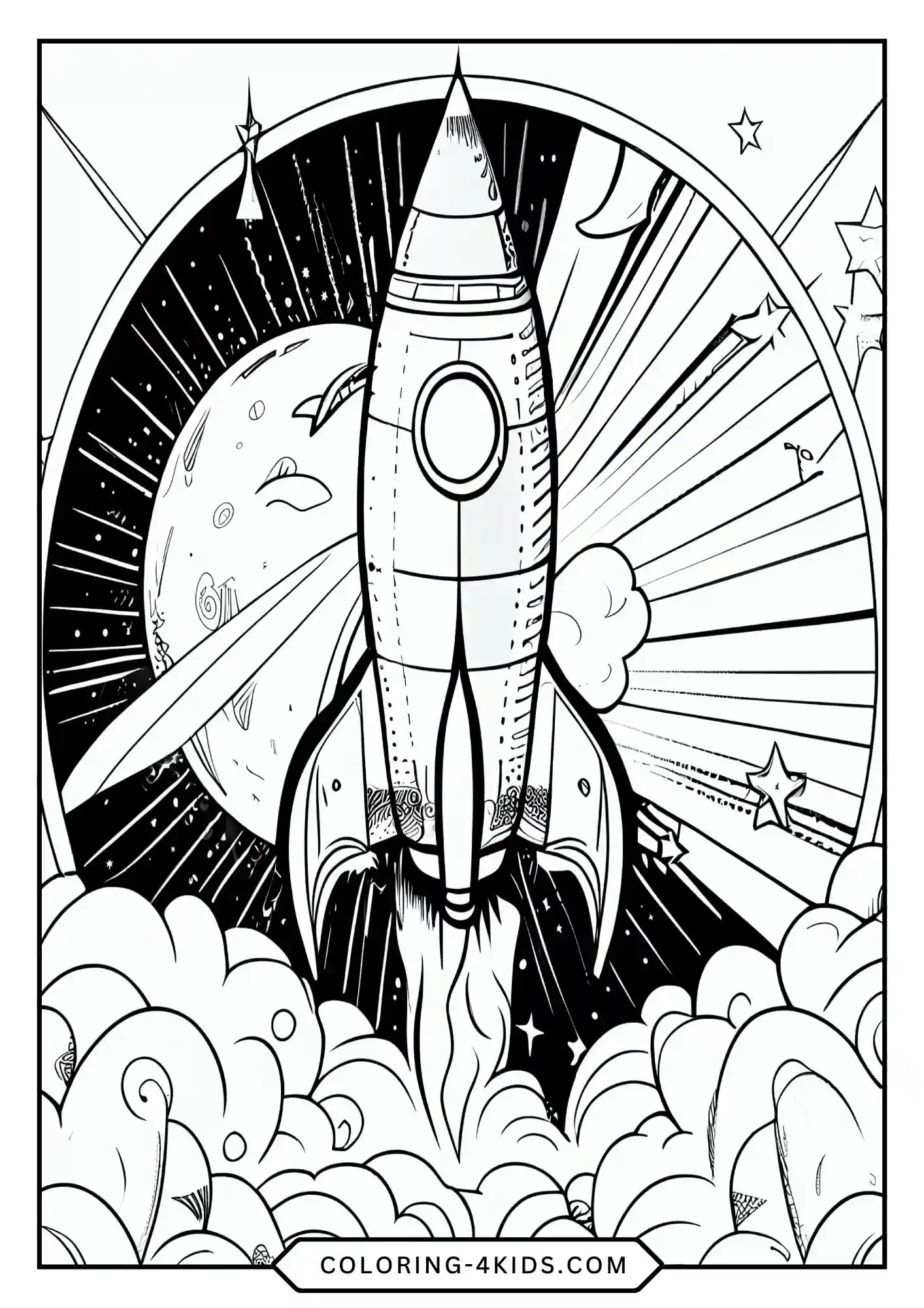 Printable Rocket Ship Coloring Pages coloring page for kids