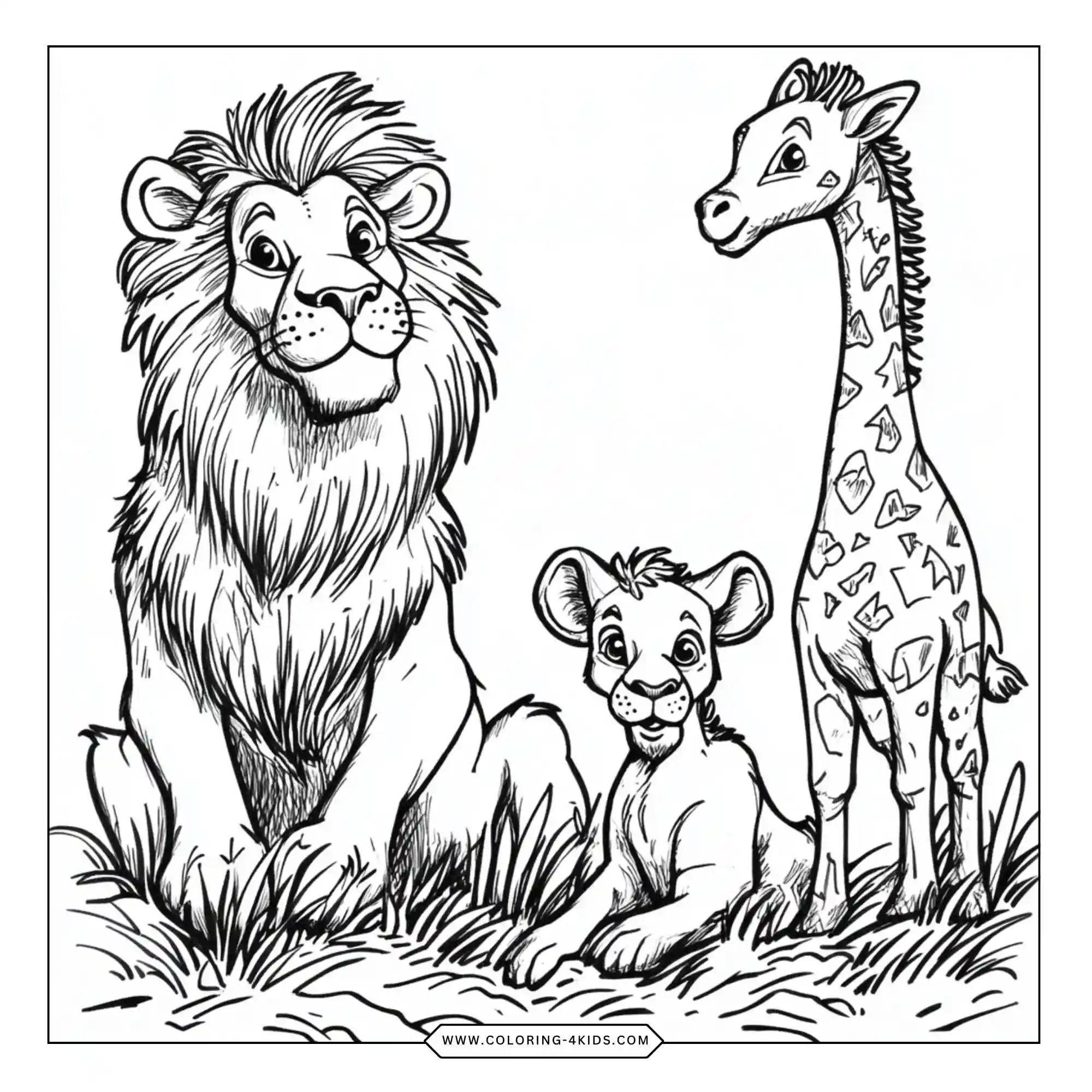 Free Safari And Safari Animals Coloring Pages coloring page for kids