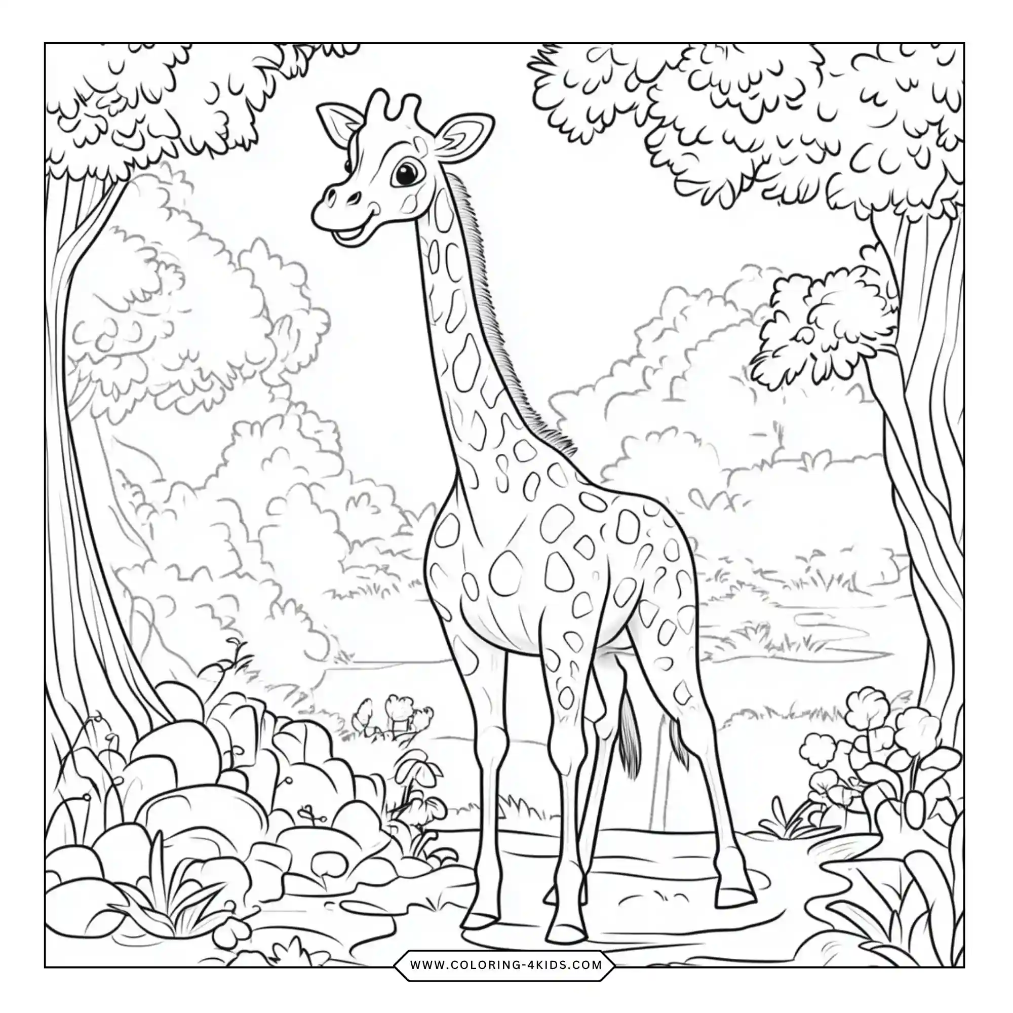 Printable Safari And Safari Animals Coloring Pages coloring page for kids
