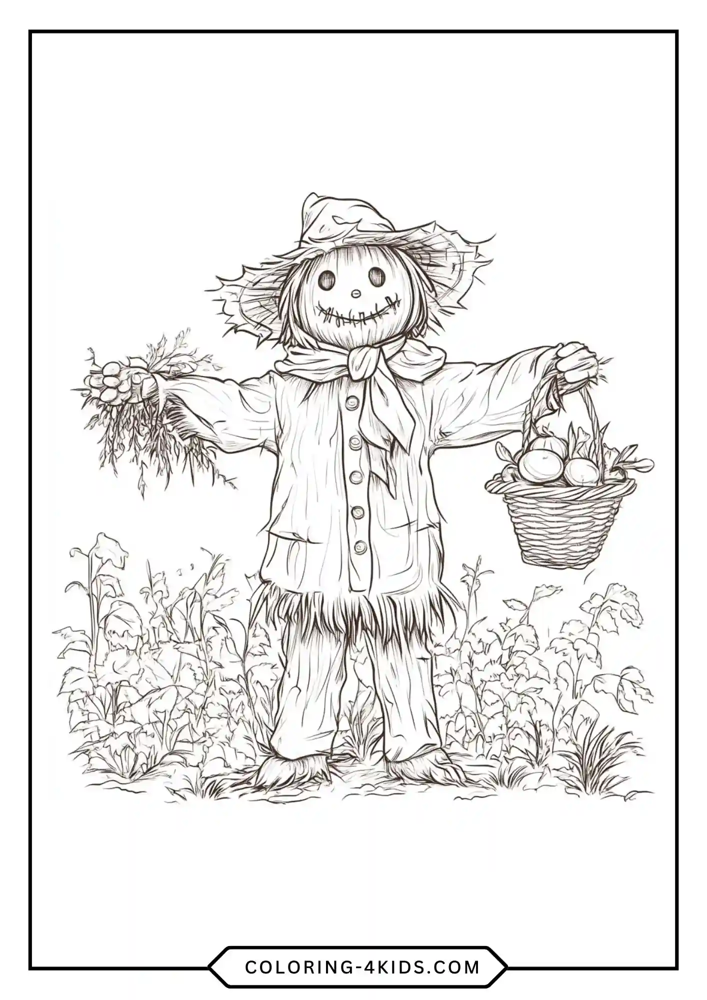 Scarecrow Coloring Pages coloring page for kids