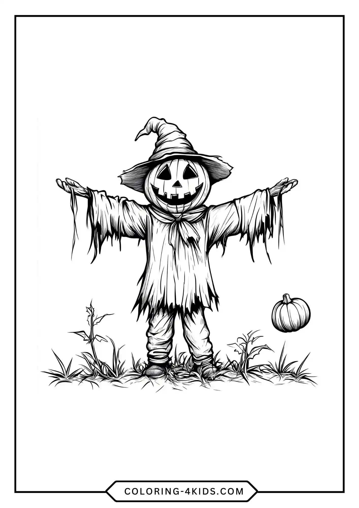 Scarecrow Coloring Pages coloring page for kids