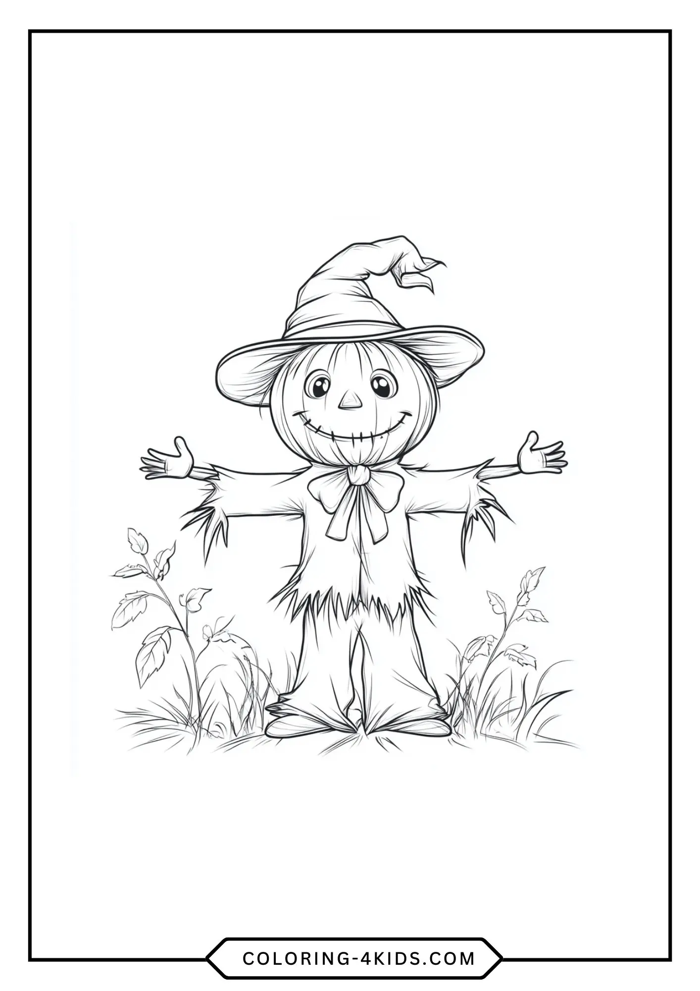 Free Scarecrow Coloring Pages coloring page for kids