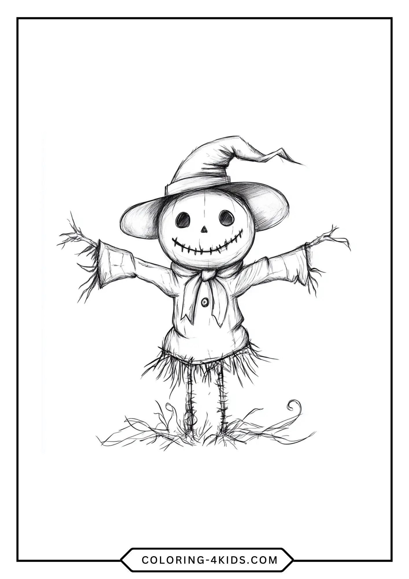 Printable Scarecrow Coloring Pages coloring page for kids