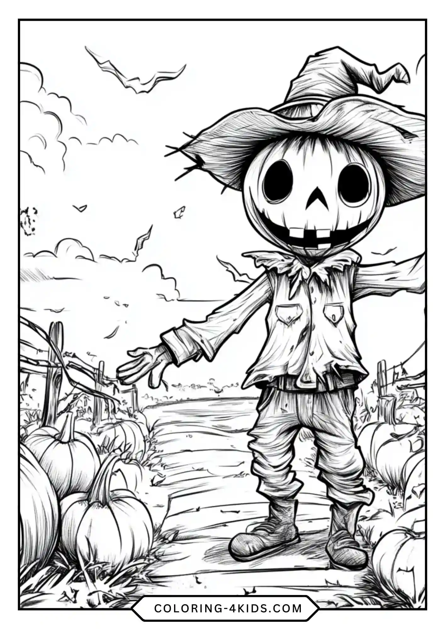 Free Scarecrow Coloring Pages coloring page for kids