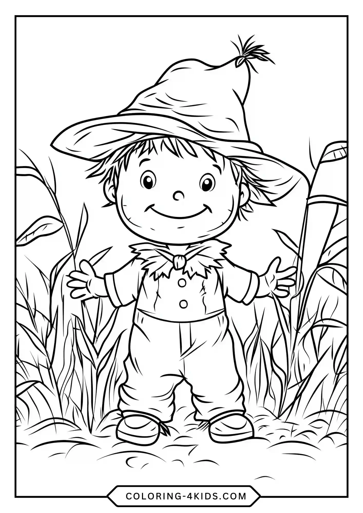 Printable Scarecrow Coloring Pages coloring page for kids