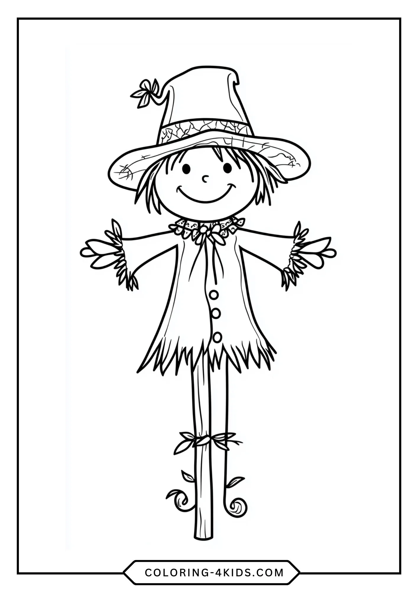 Printable Scarecrow Coloring Pages coloring page for kids