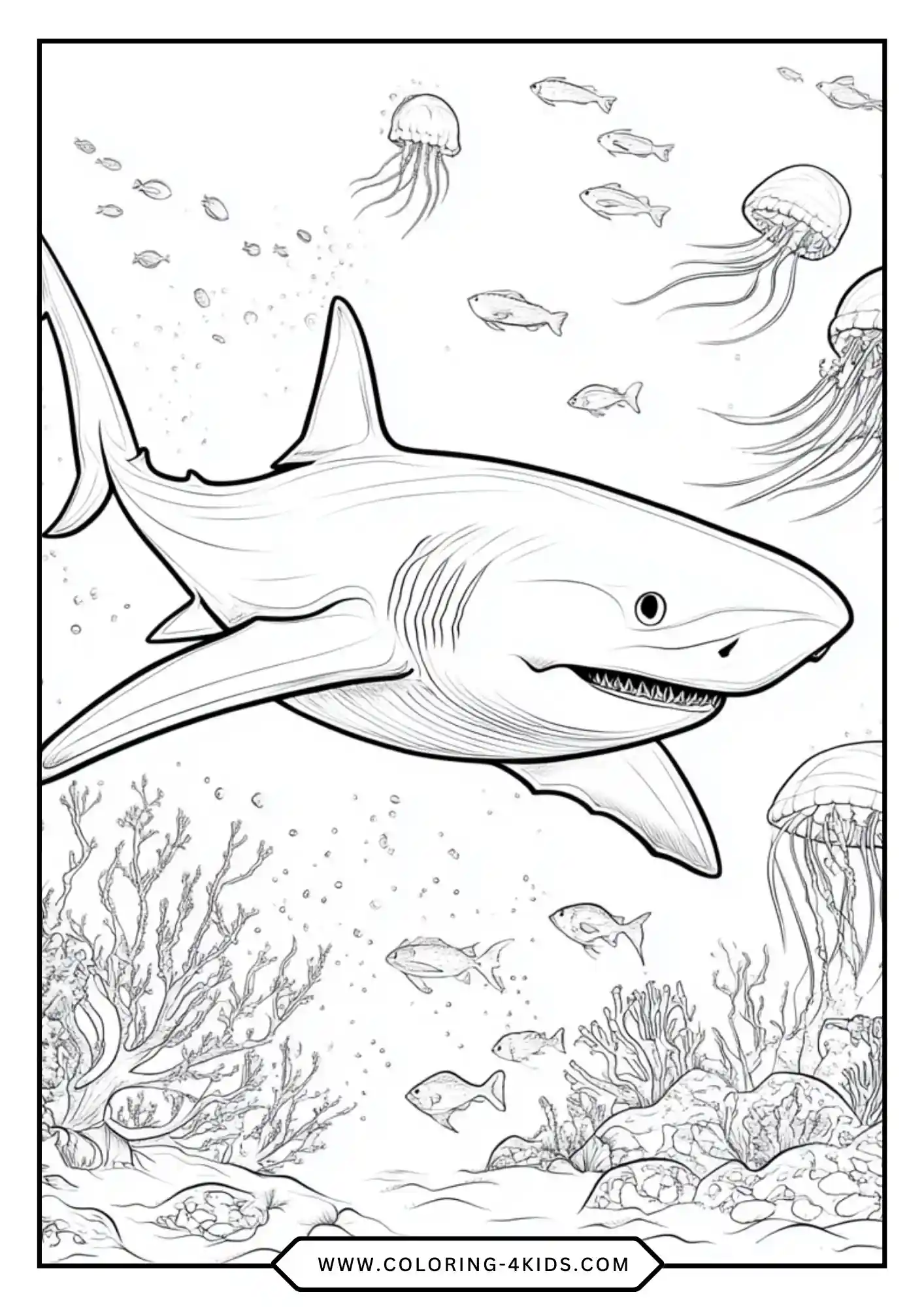 Free Shark Coloring Pages coloring page for kids
