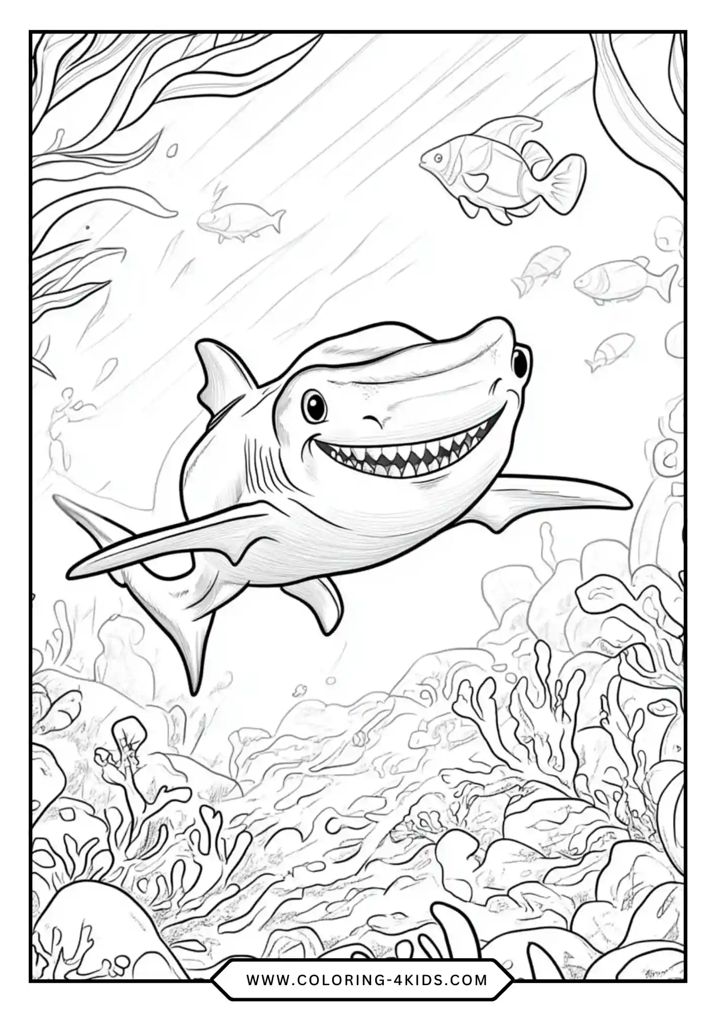 Free Shark Coloring Pages coloring page for kids