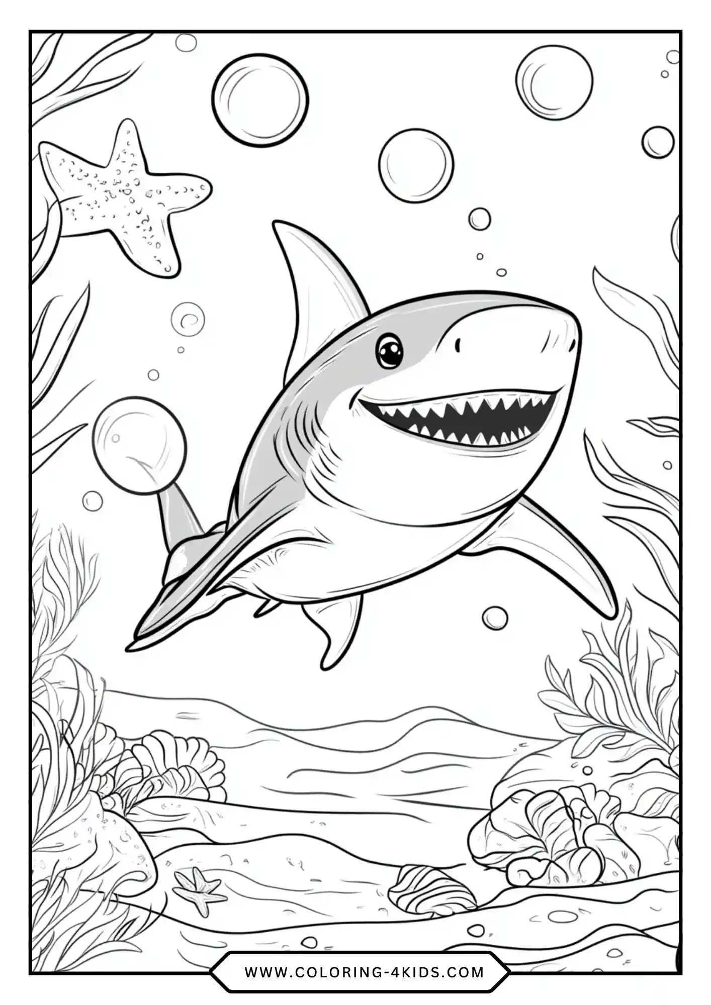 Free Shark Coloring Pages coloring page for kids
