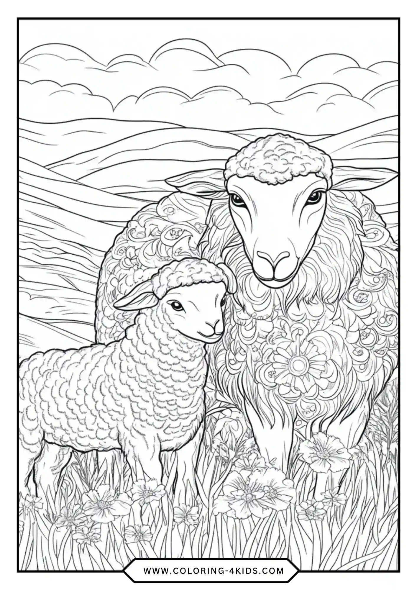 Sheep Coloring Pages coloring page for kids