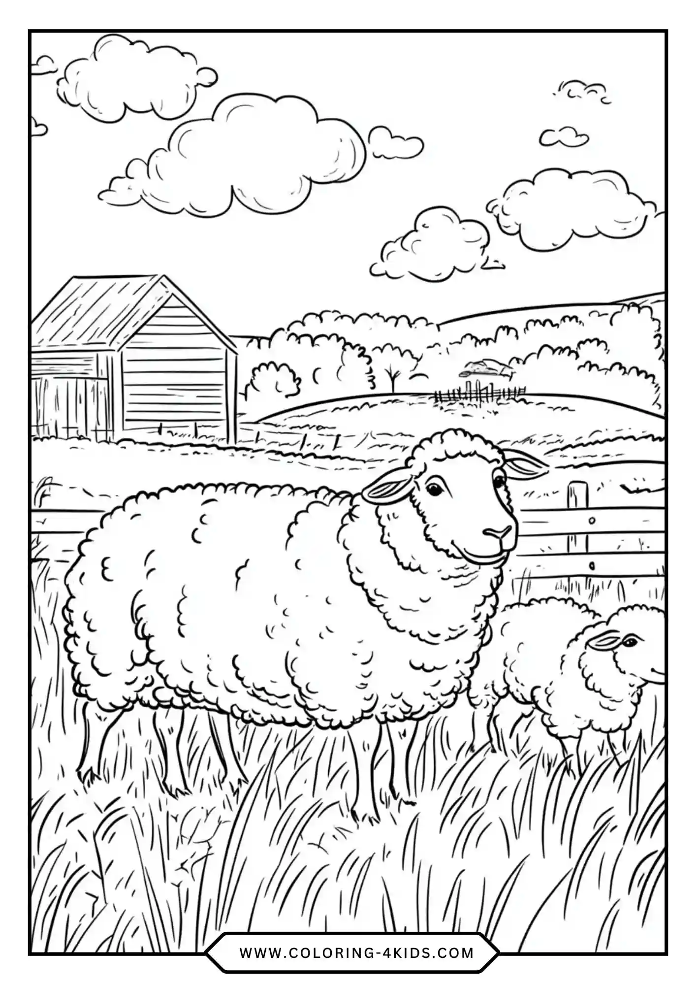 Free Sheep Coloring Pages coloring page for kids