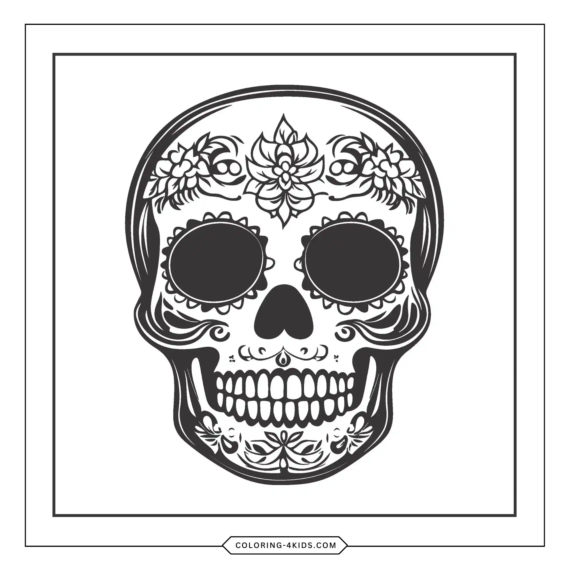 Skull Coloring Pages For Girls coloring page for kids