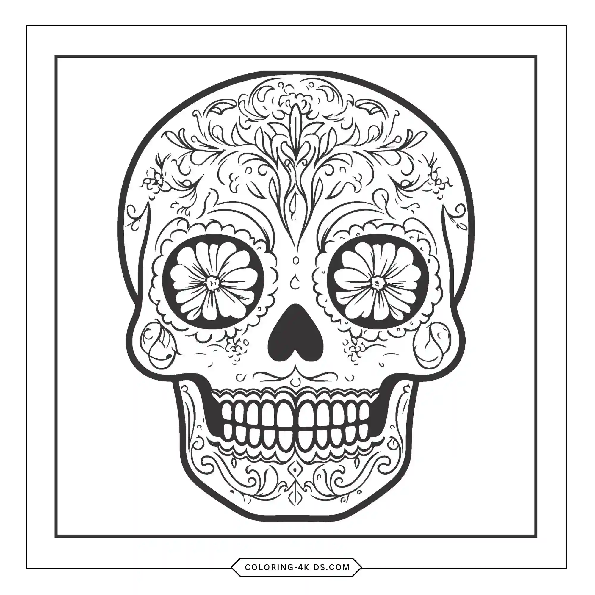 Free Skull Coloring Pages For Girls coloring page for kids