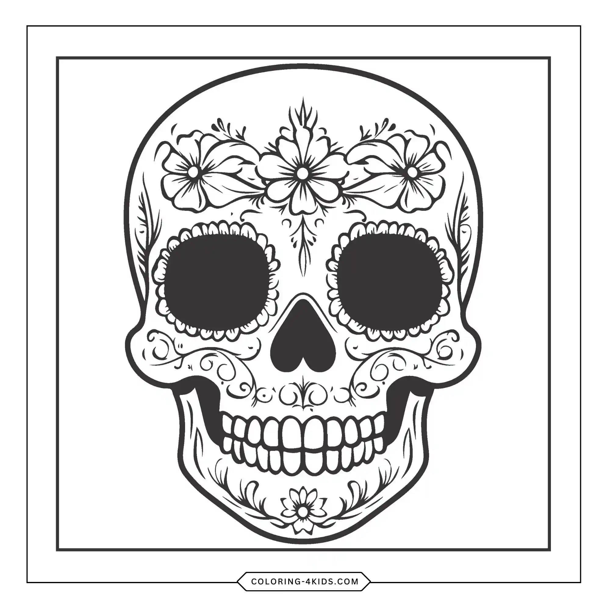Skull Coloring Pages For Girls coloring page for kids