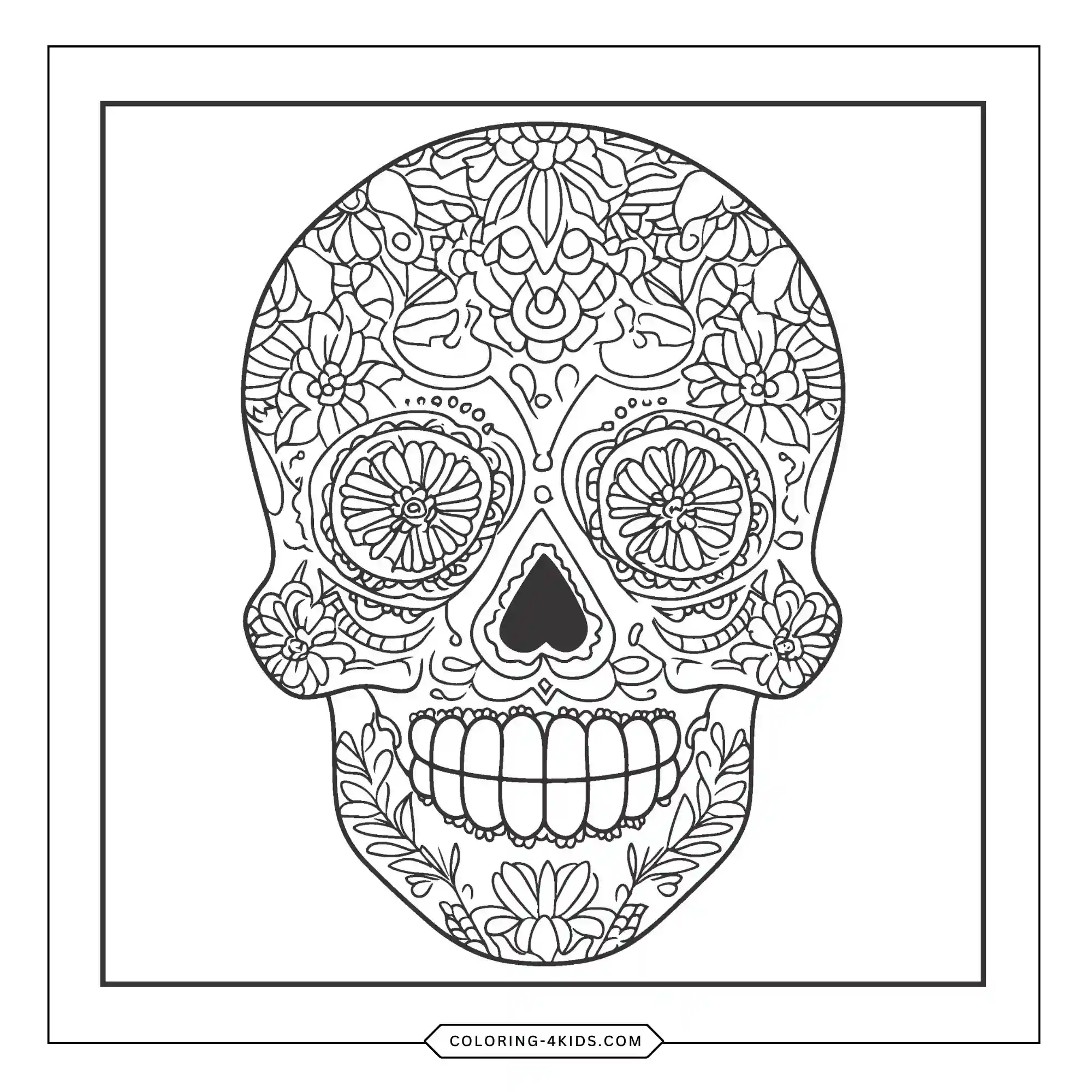 Printable Skull Coloring Pages For Girls coloring page for kids