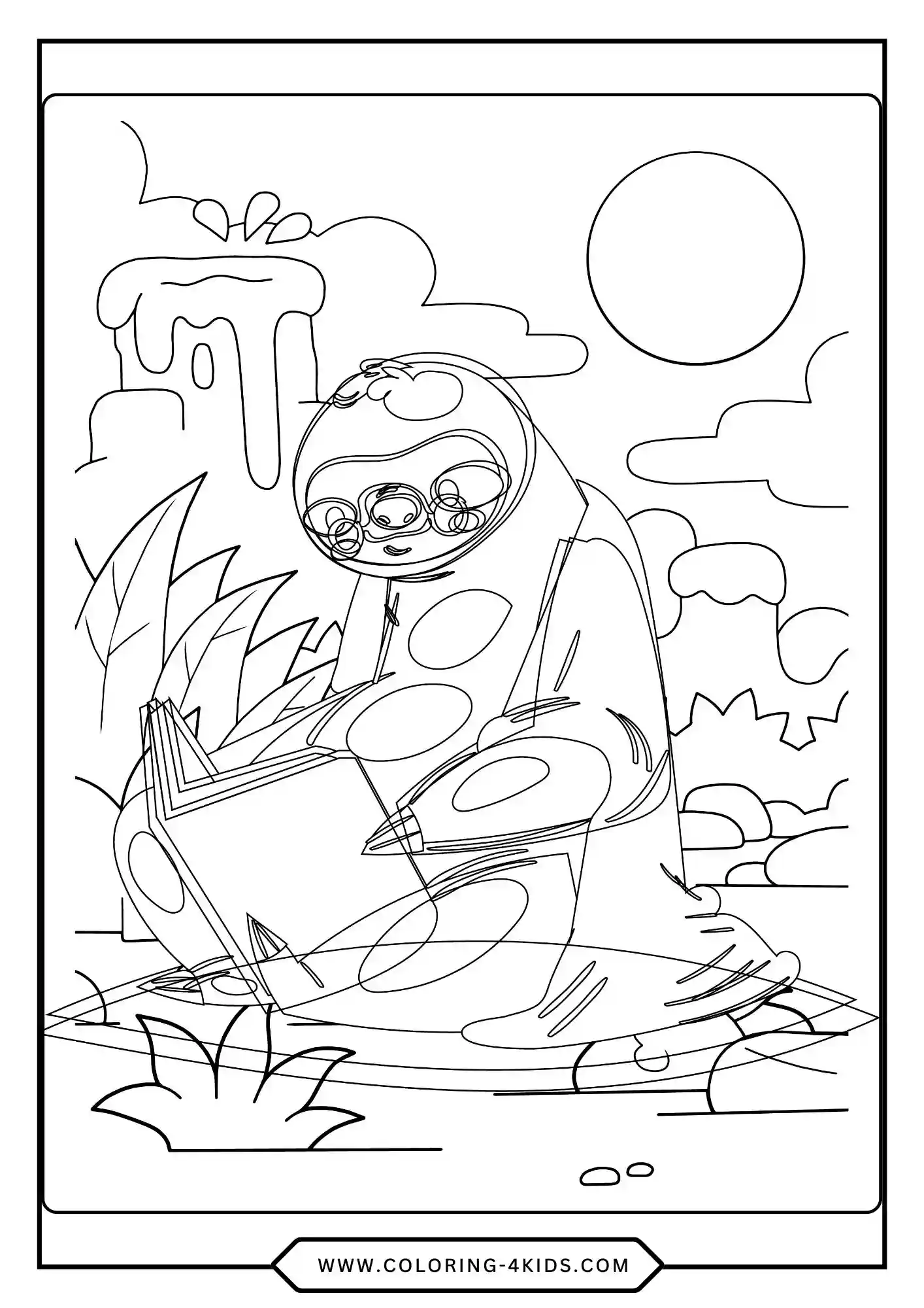 Sloth Coloring Pages coloring page for kids