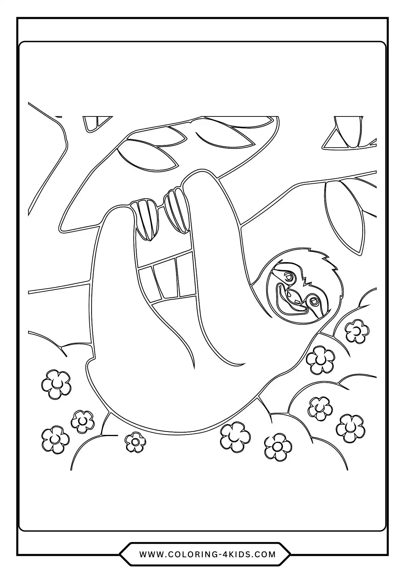Sloth Coloring Pages coloring page for kids
