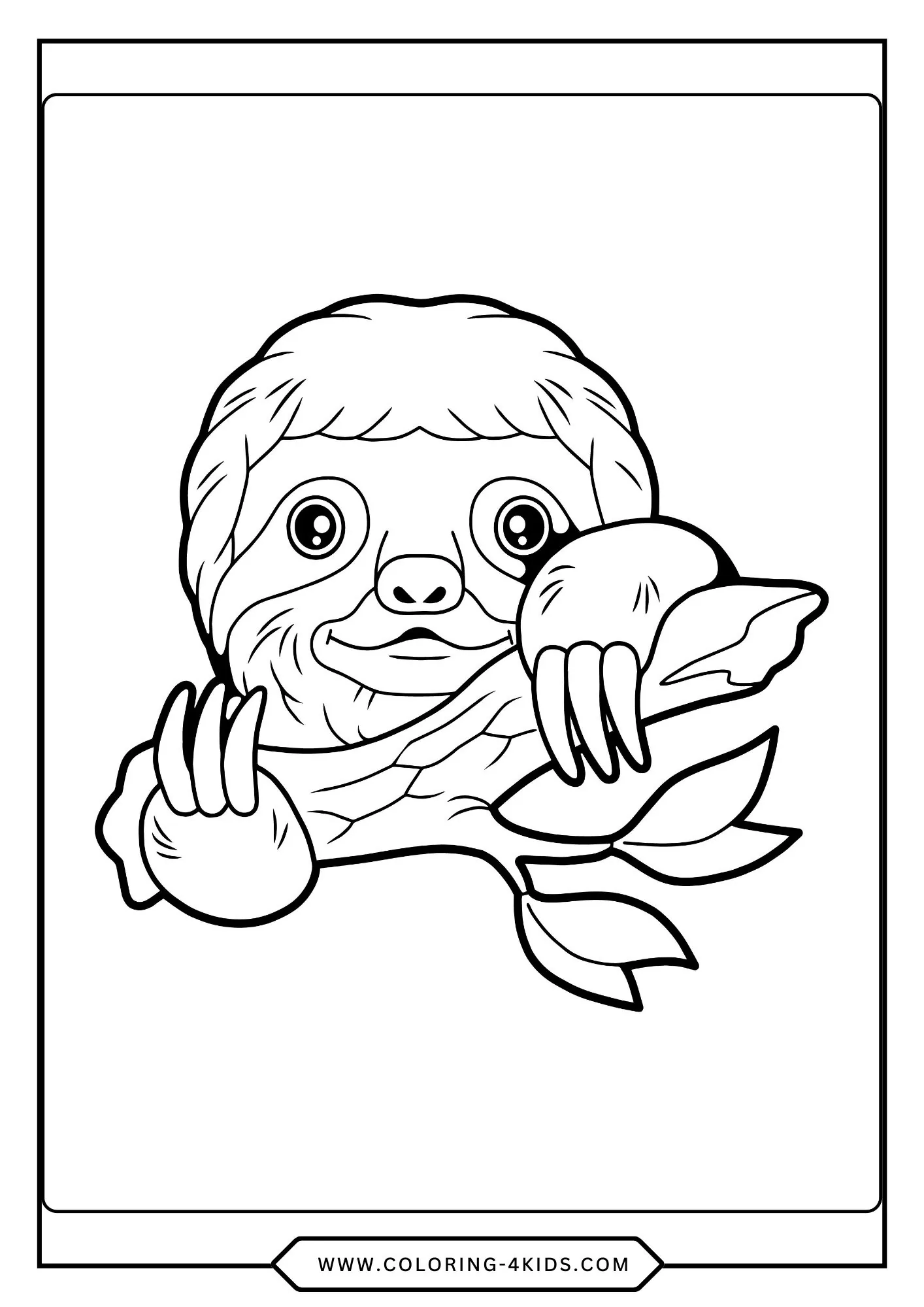 Printable Sloth Coloring Pages coloring page for kids