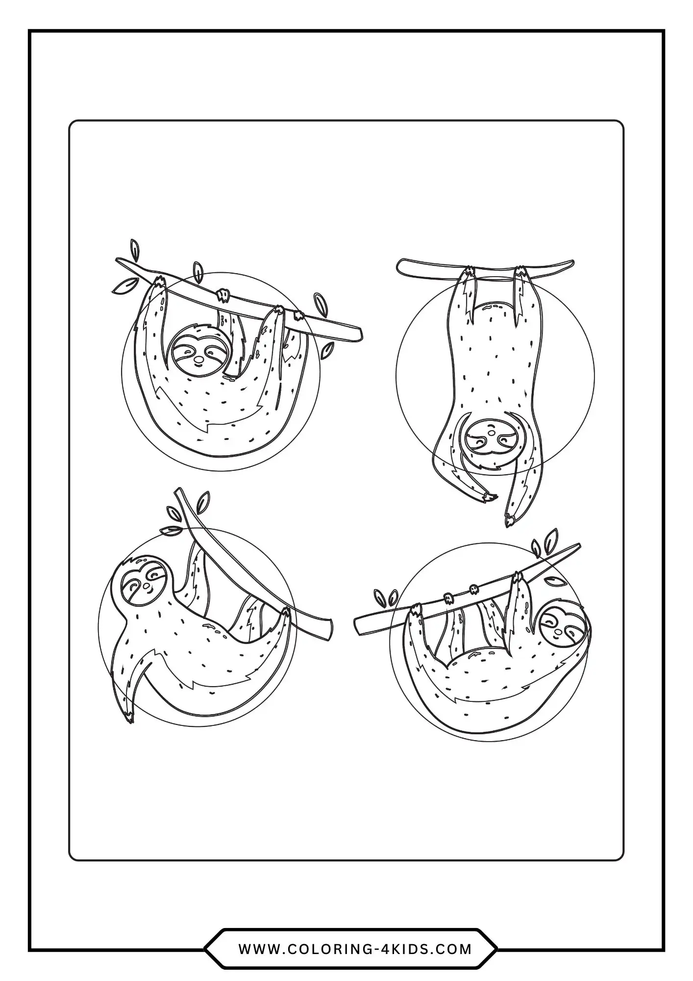 Sloth Coloring Pages coloring page for kids