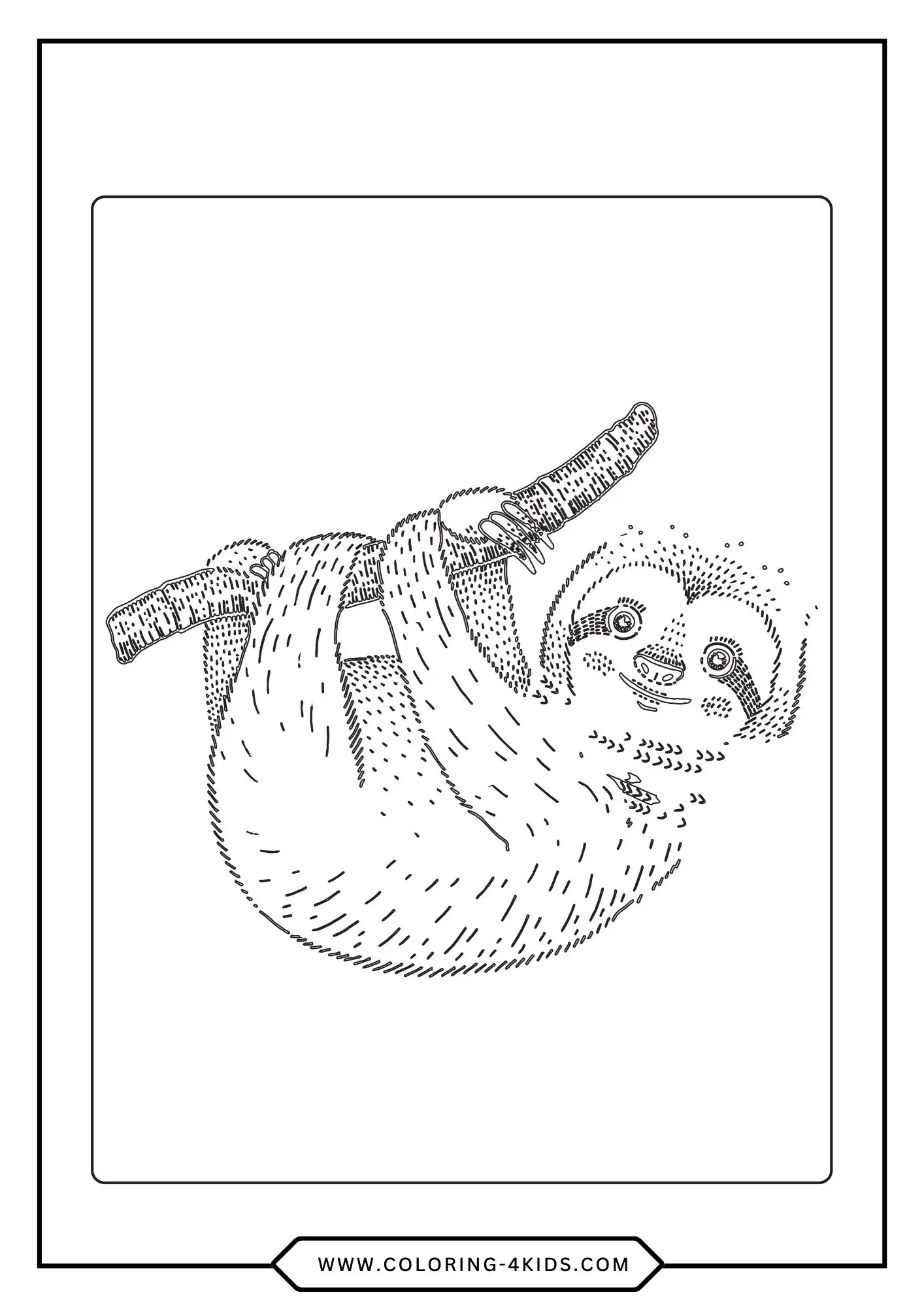 Free Sloth Coloring Pages coloring page for kids