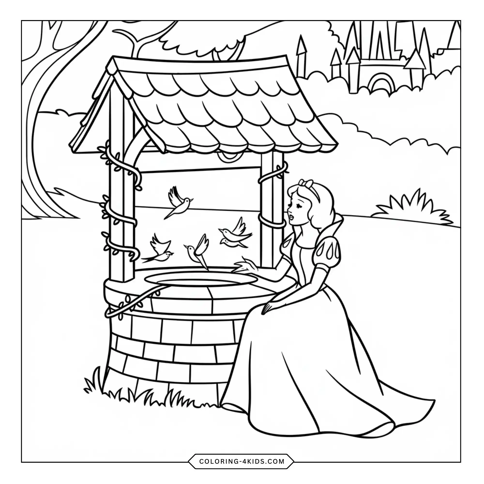 Printable Snow White Coloring Pages coloring page for kids