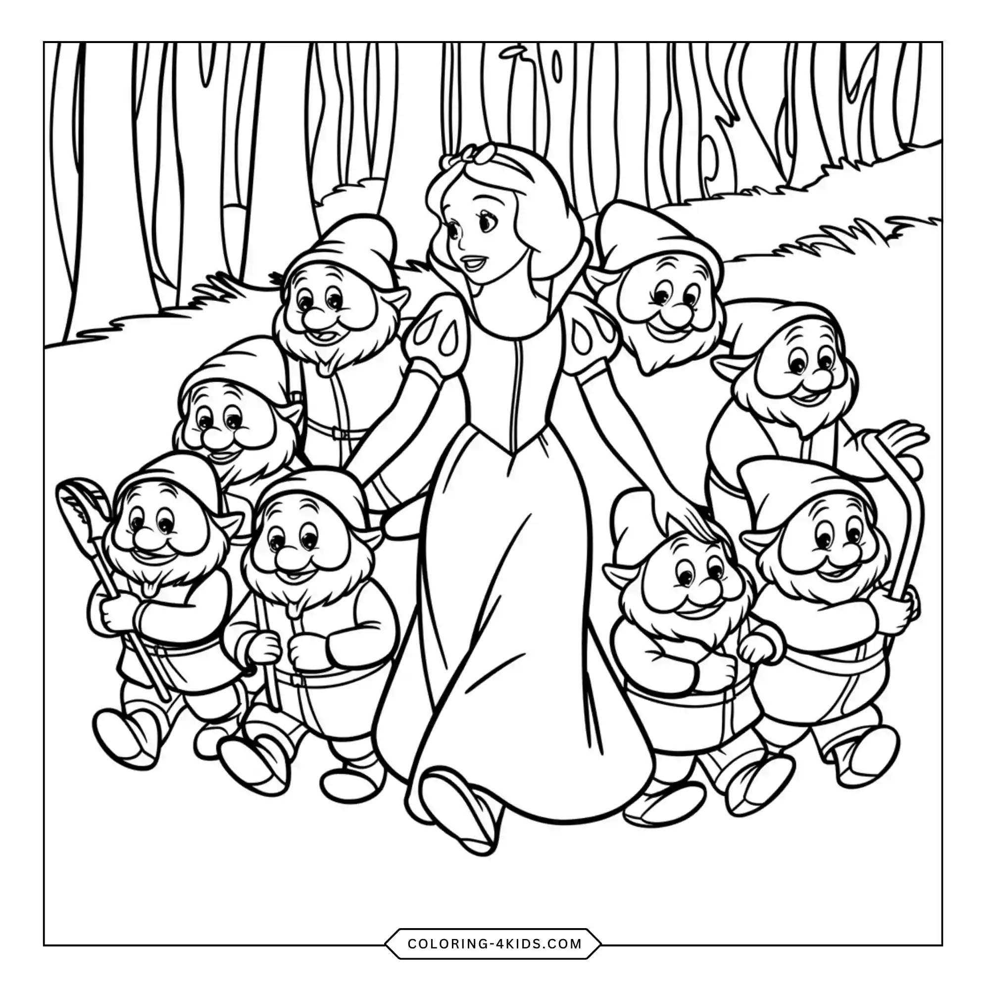 Free Snow White Coloring Pages coloring page for kids