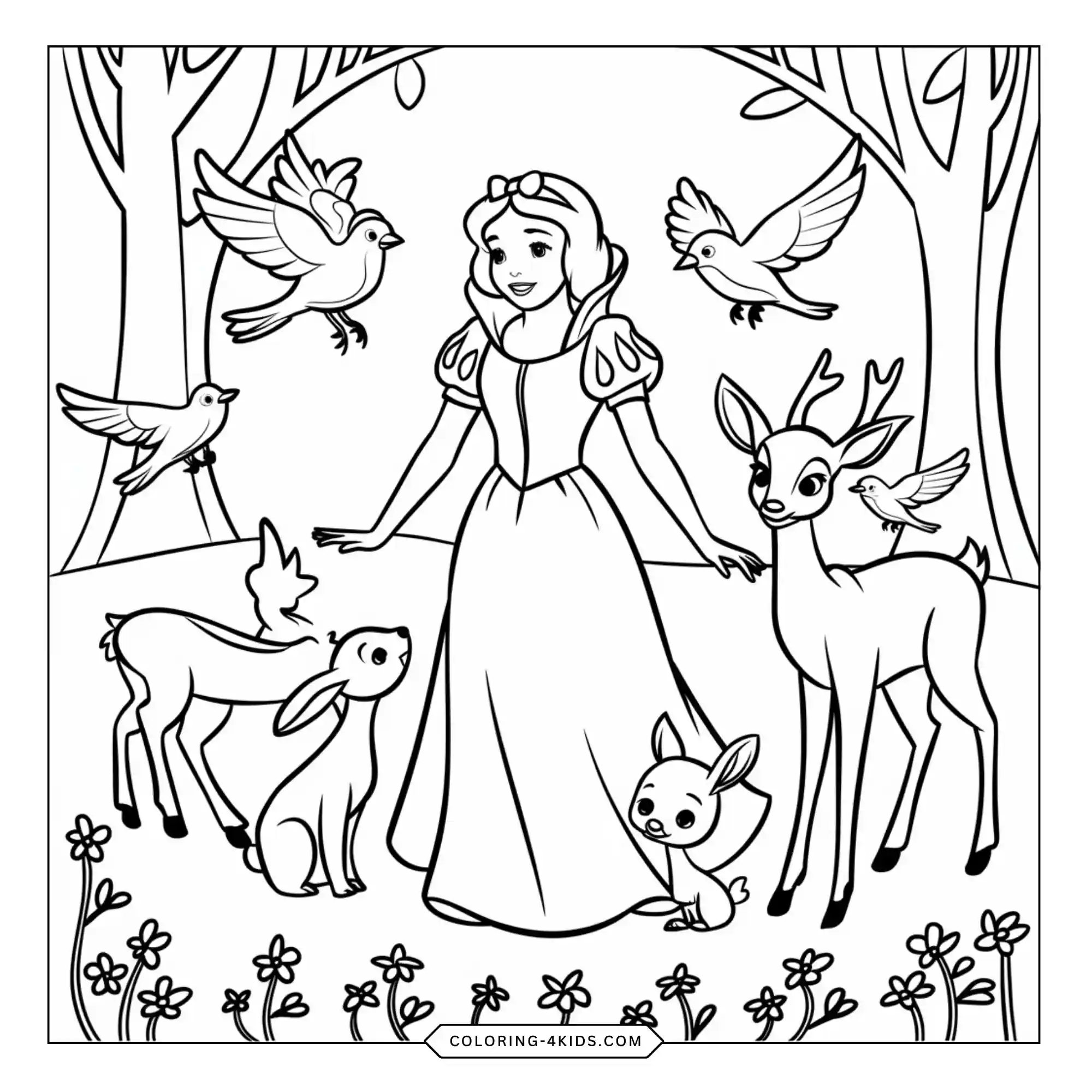 Snow White Coloring Pages coloring page for kids