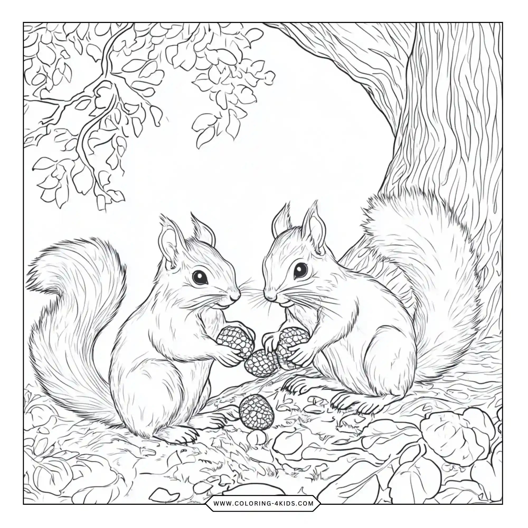 Printable Squirrel Coloring Pages coloring page for kids