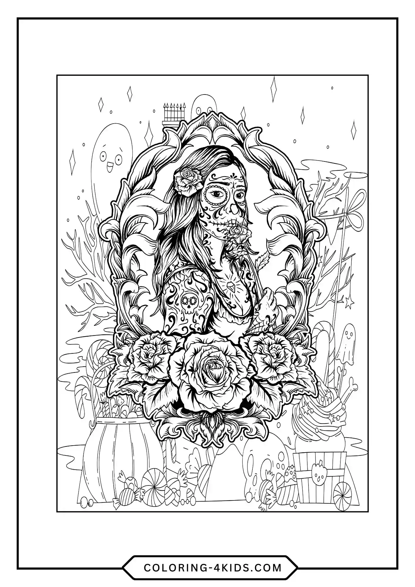 Printable Teens Halloween Coloring Pages coloring page for kids