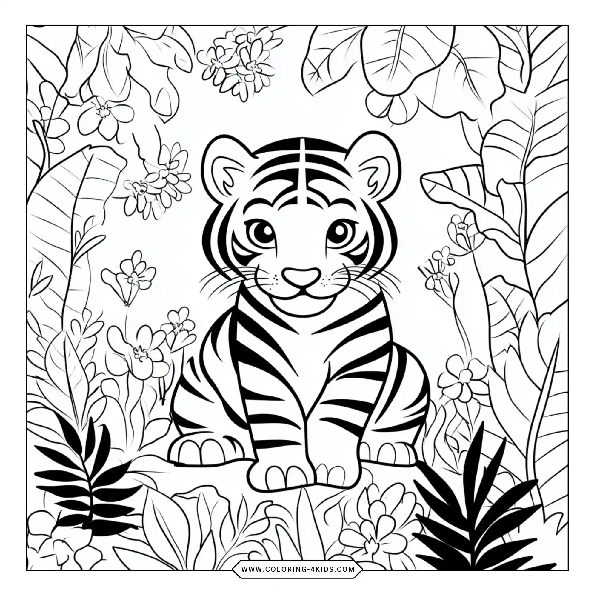 Printable Tiger Coloring Pages coloring page for kids