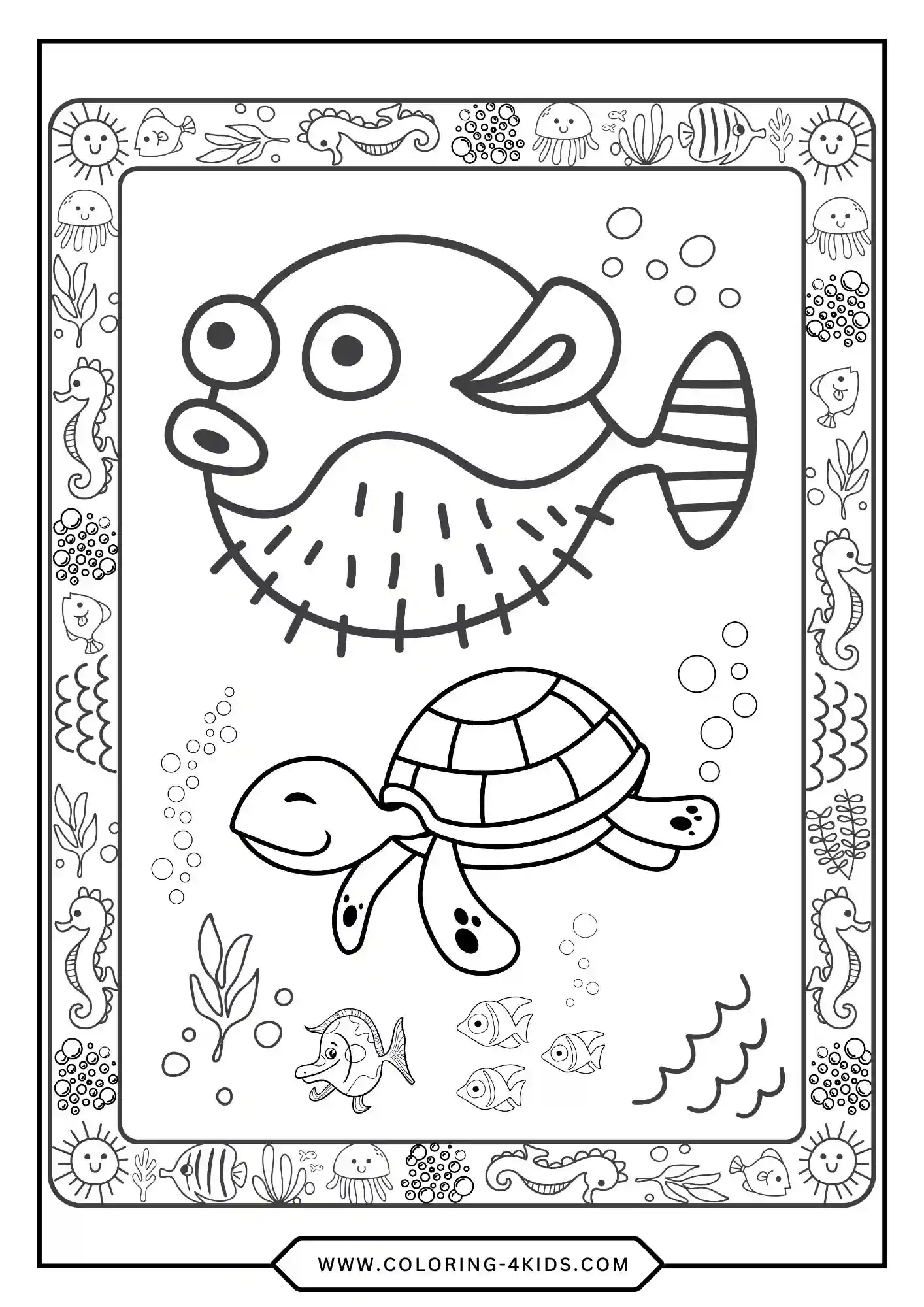 Printable Turtle Coloring Pages coloring page for kids